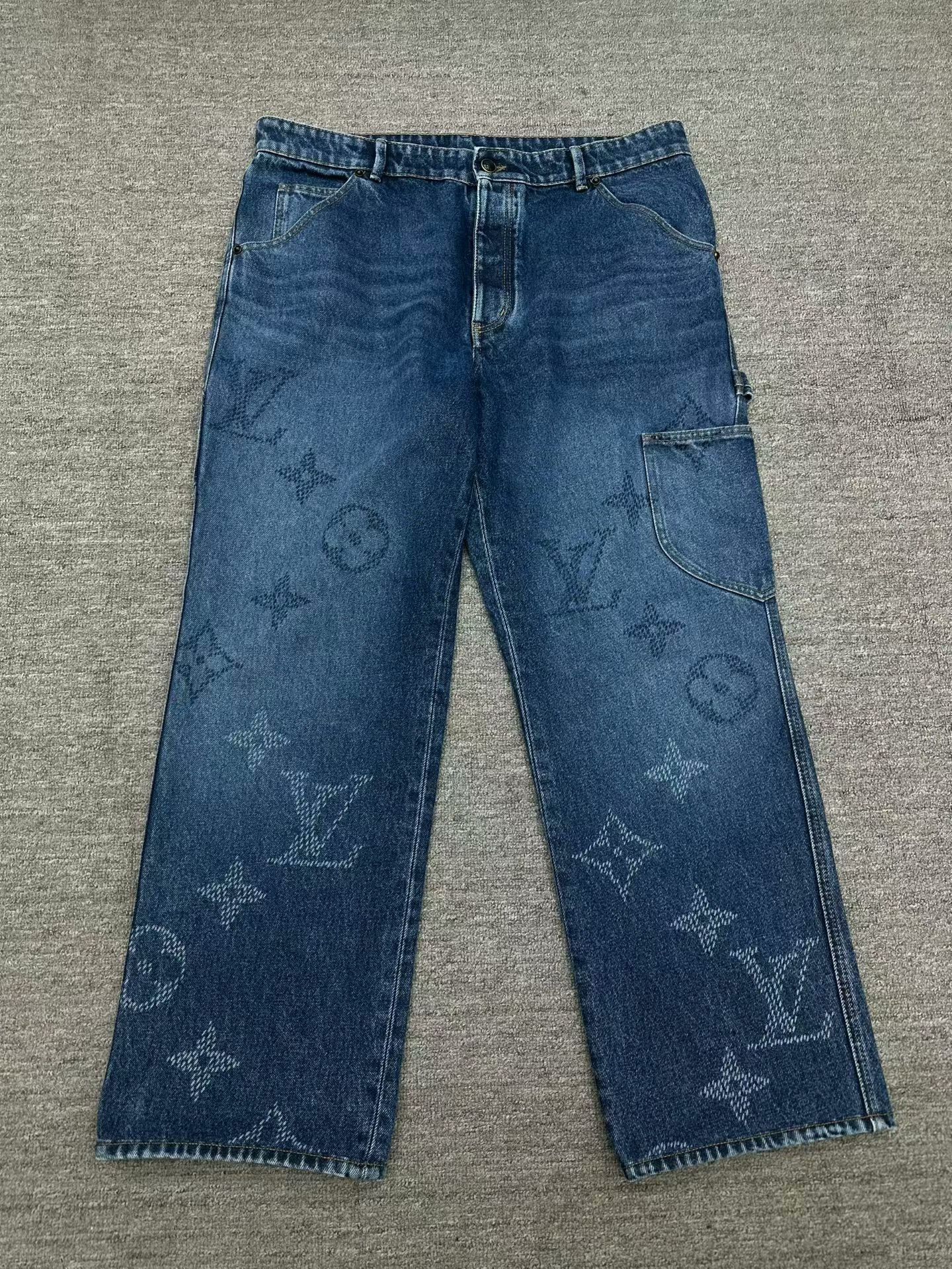 Louis Vuitton lv 26ss logo print denim pants size 38 Size US 38 / EU 54 - 1 Thumbnail