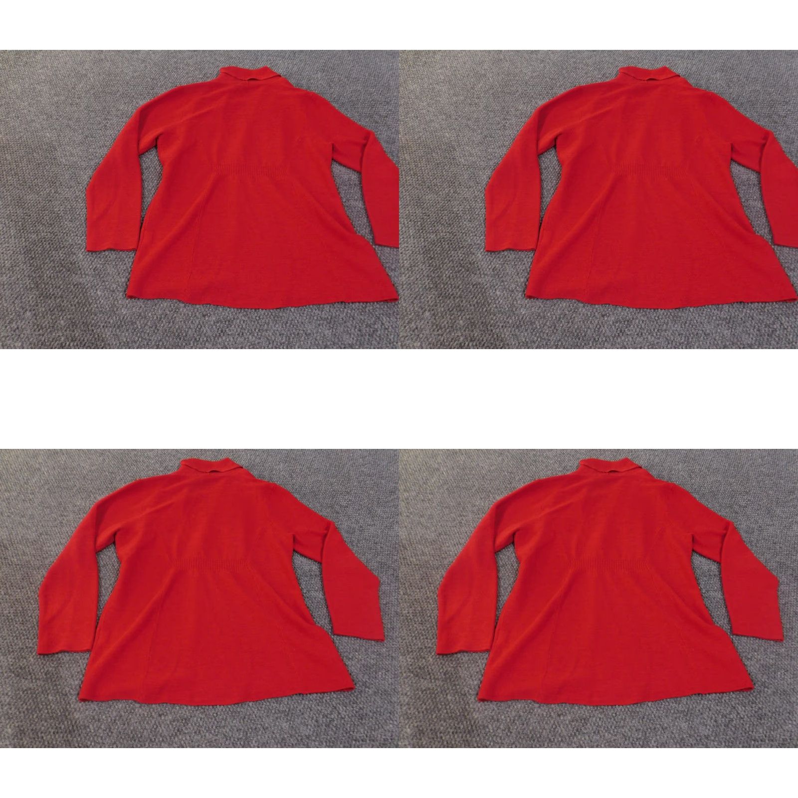 Eileen Fisher VINTAGE? No. Eileen Fisher Sweater Cardigan Wool Open Front Lightweight Red Petite Large Bell Sleeve Womens Size L / US 10 / IT 46 - 10 Thumbnail