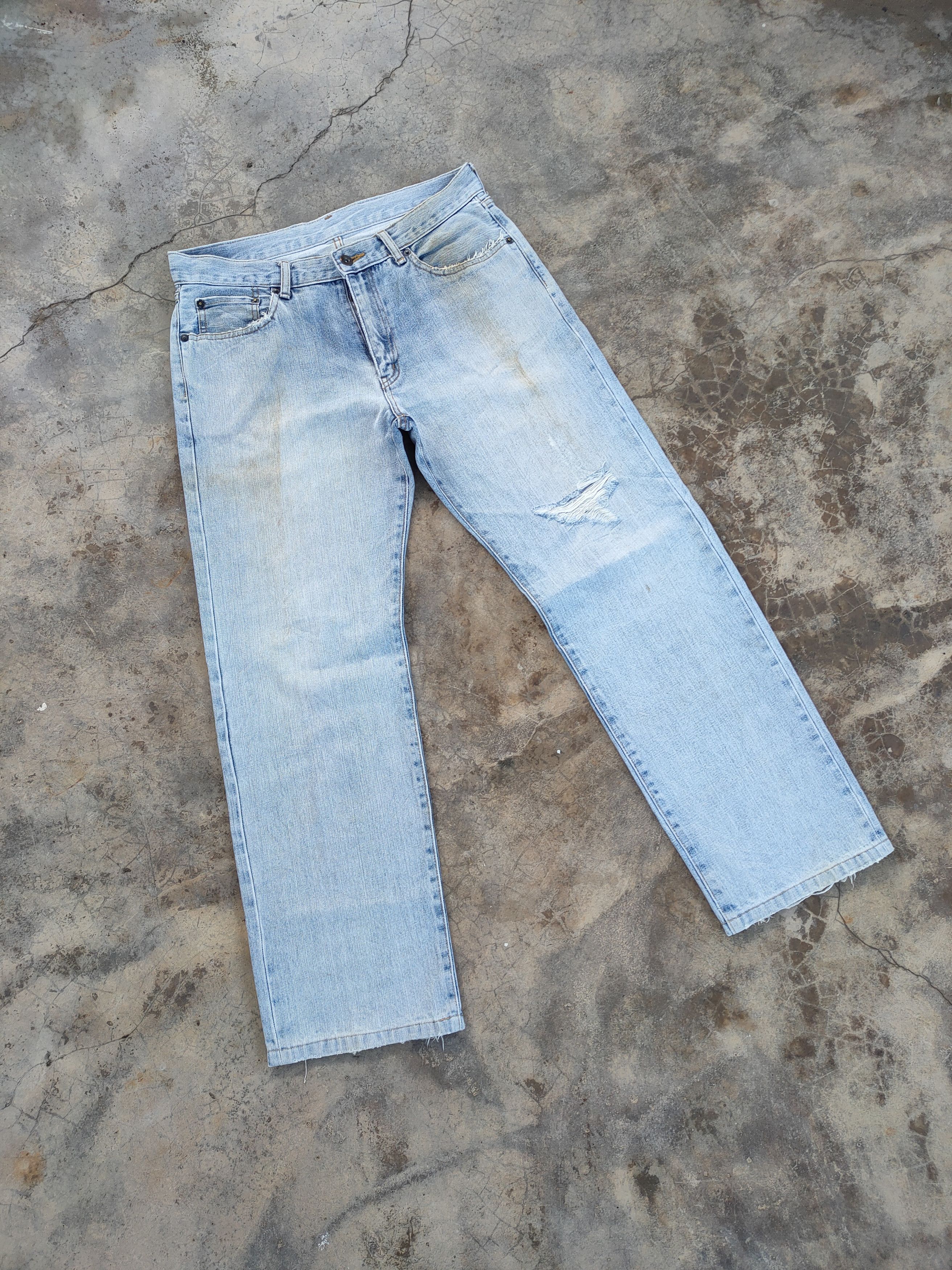 Japanese Brand × Vintage VINTAGE JAPANESE STRAIGHT FADED DISTRESSED JEANS PANTS Size US 33 - 3 Thumbnail