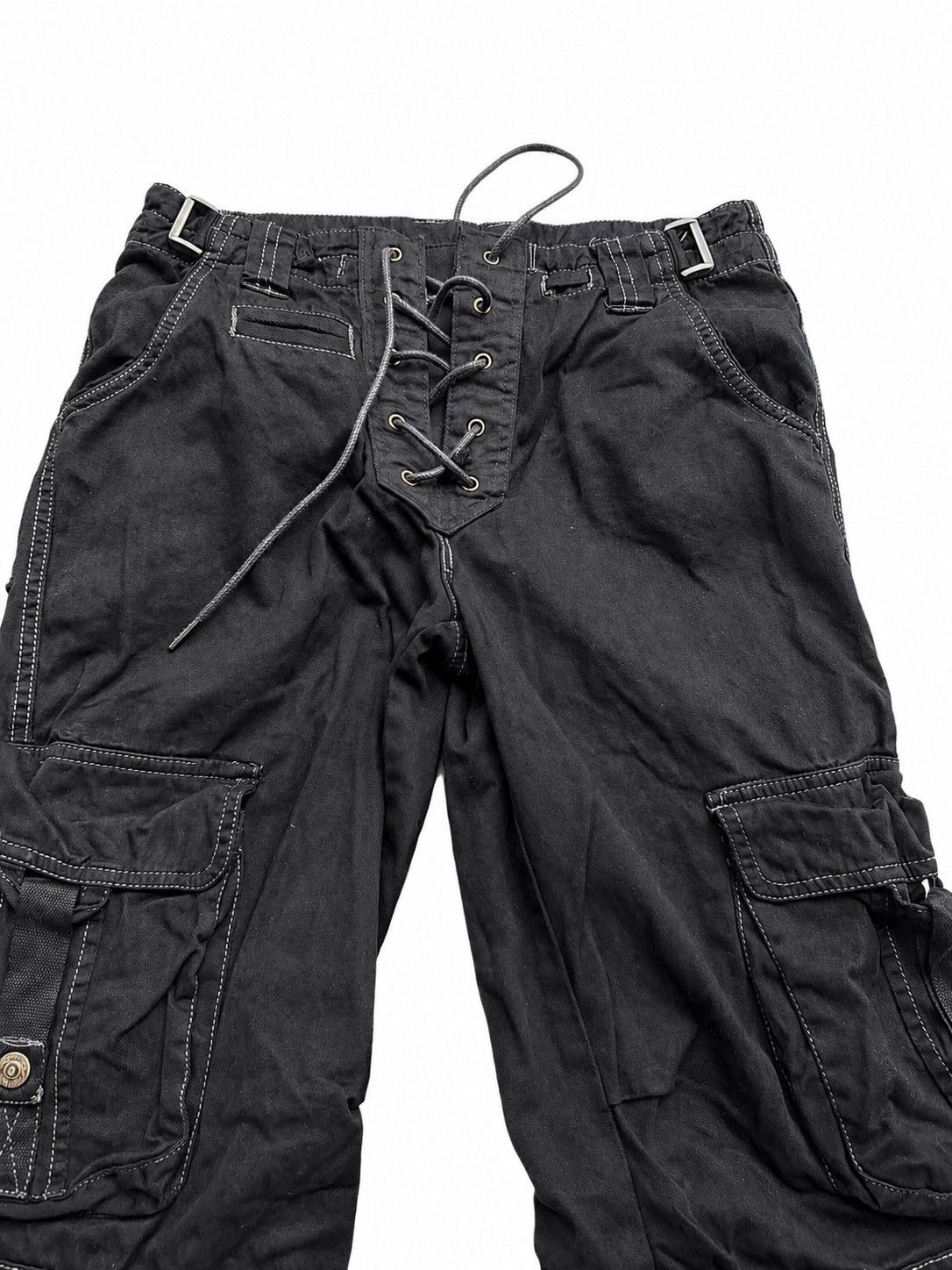 Japanese Brand Samuel& kevin Lace up flare cargo pants Size US 28 / EU 44 - 3 Thumbnail