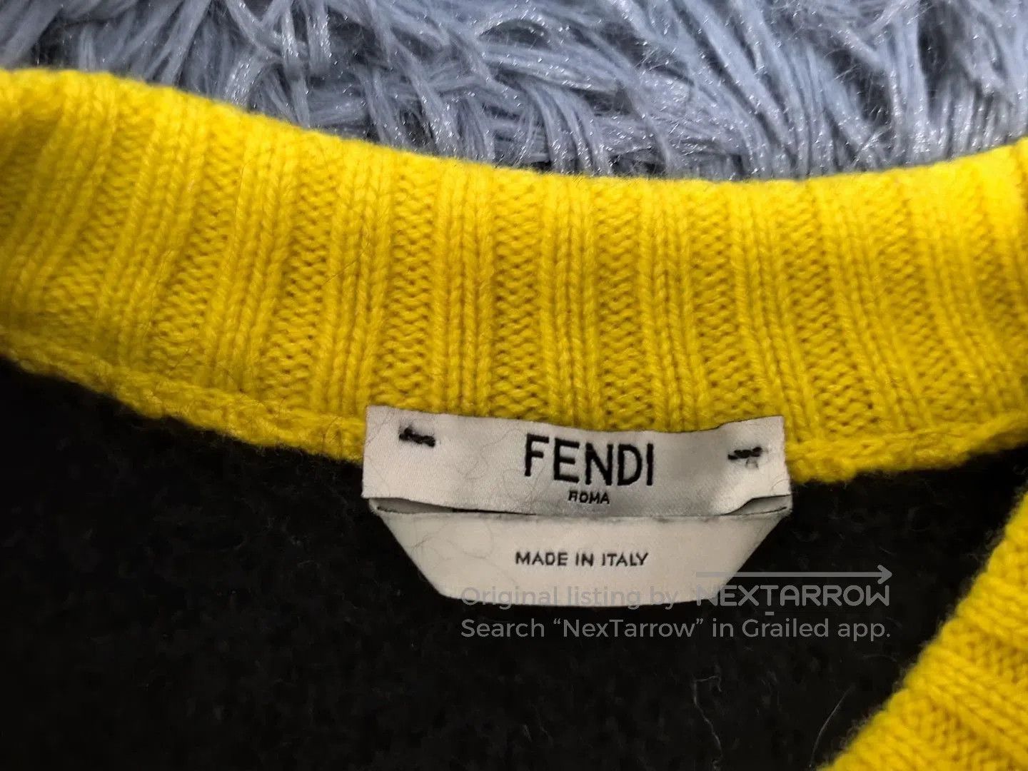 Fendi fendi black sweater with yellow collar. Size US M / EU 48-50 / 2 - 3 Thumbnail
