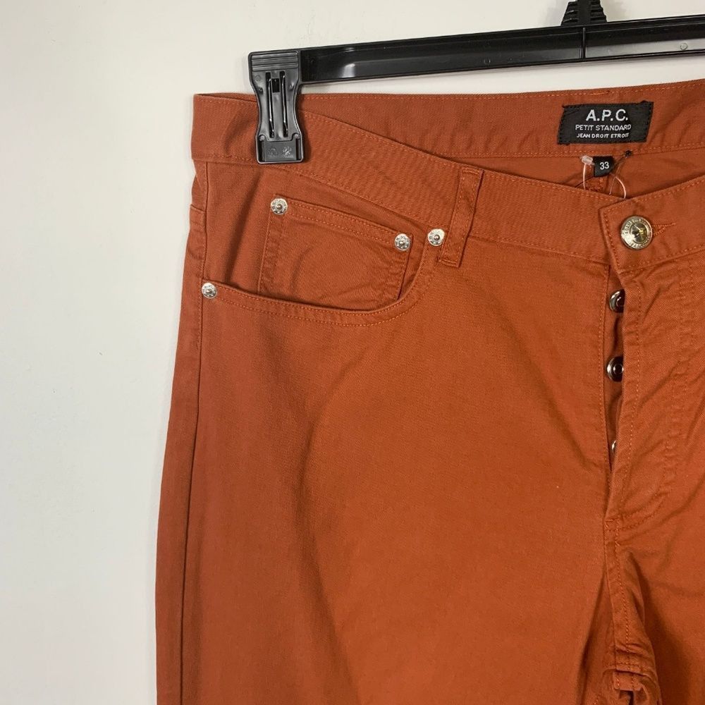 A.P.C. APC Petit Standard Droit Etroit Pants Orange Jeans Straight Size US 33 - 6 Thumbnail
