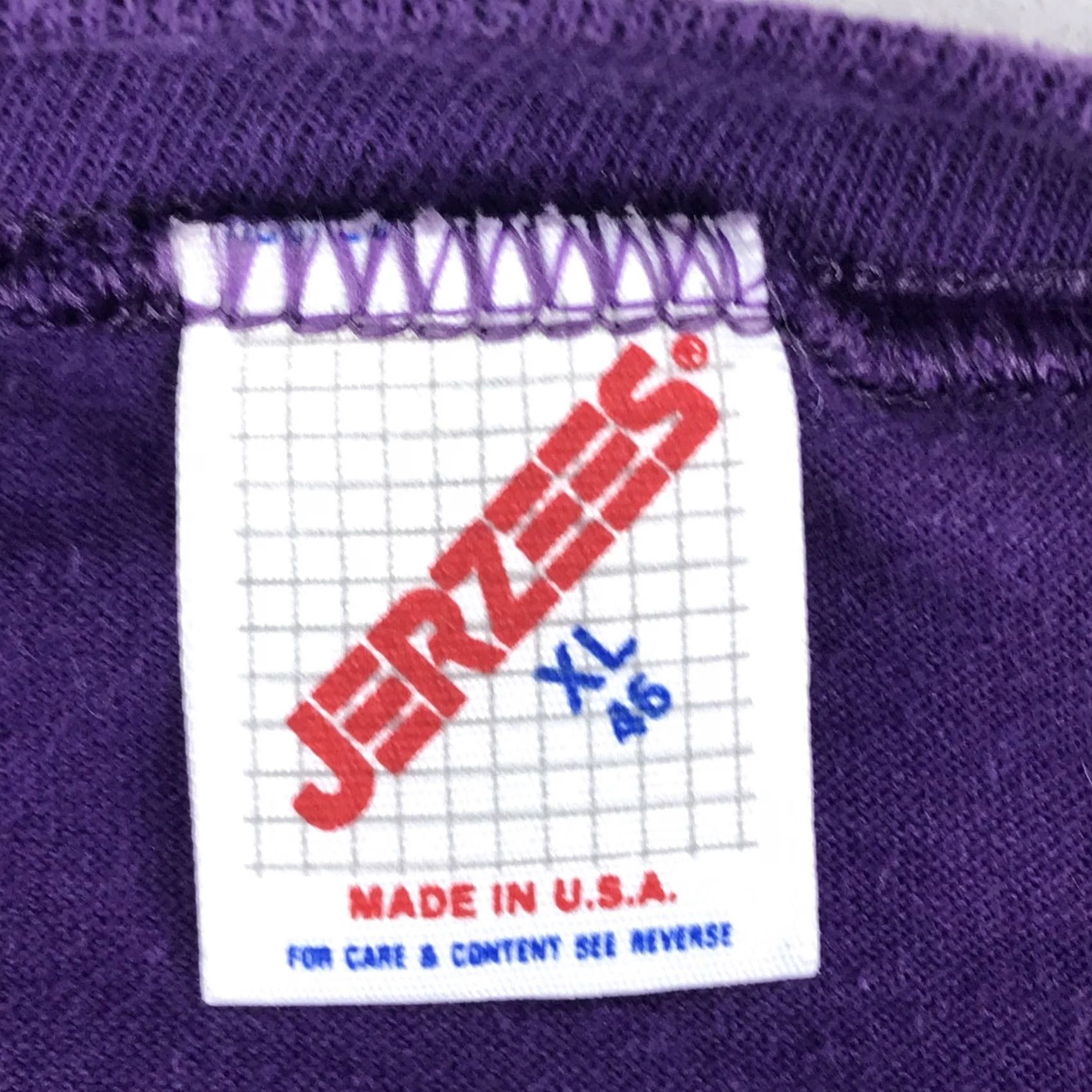 Jerzees VINTAGE 80s PURPLE JERZEES T-Shirt XL surf skate rock Mens Size US XL / EU 56 / 4 - 8 Thumbnail
