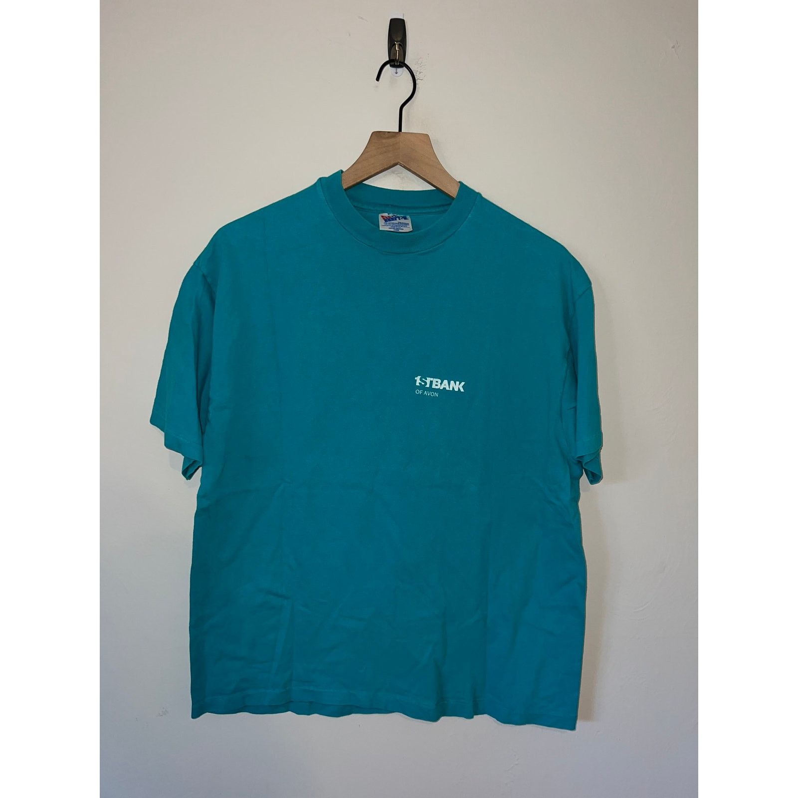 Hanes Vintage 1st Bank Shirt Of Avon Teal Tee 90s VTG L Large Size US L / EU 52-54 / 3 - 1 Thumbnail
