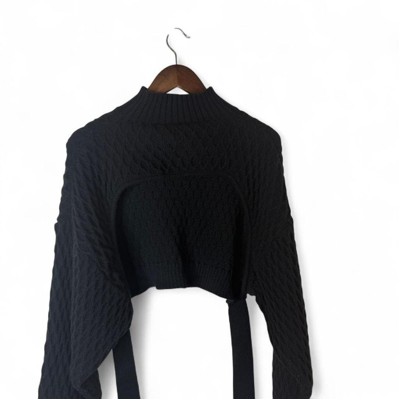 Other Black Cropped Open Back Sweater M Size M / US 6-8 / IT 42-44 - 3 Thumbnail