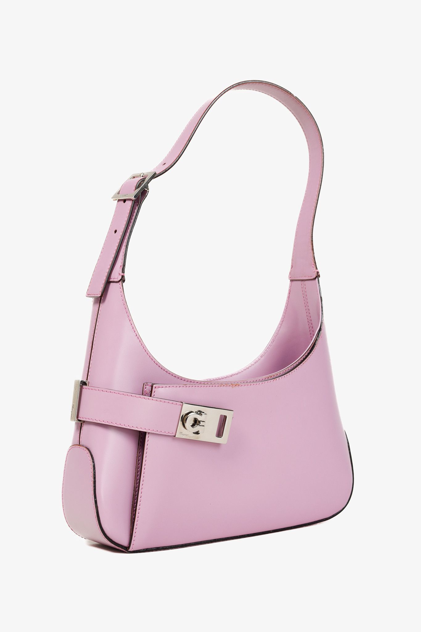 Salvatore Ferragamo Salvatore Ferragamo Hobo Lilac Leather Mini Shoulder Bag Size ONE SIZE - 2 Thumbnail