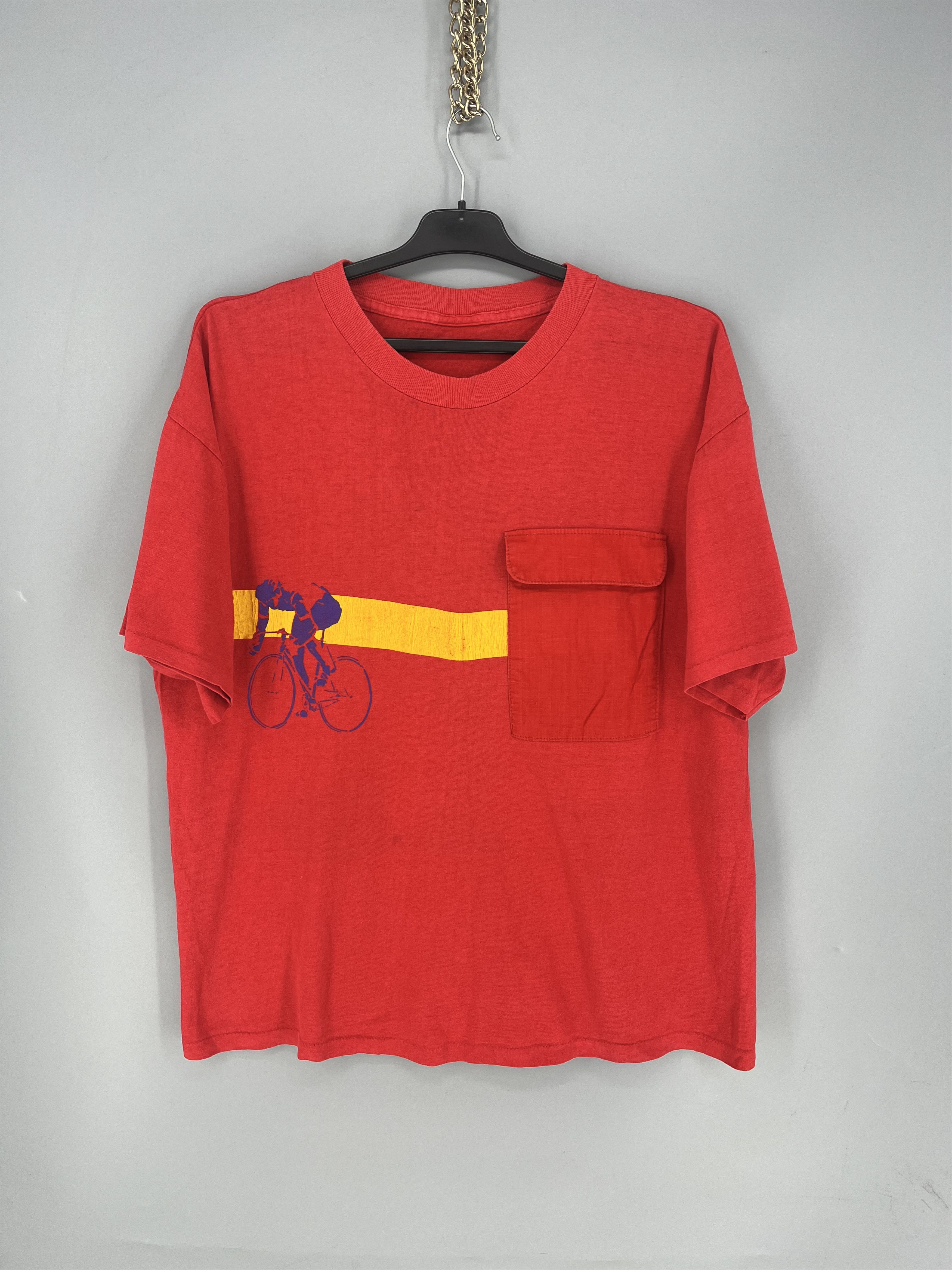 Vintage 80s 1988 Olympic Games Cycling Tee Shirt Size xl Size US XL / EU 56 / 4 - 1 Thumbnail