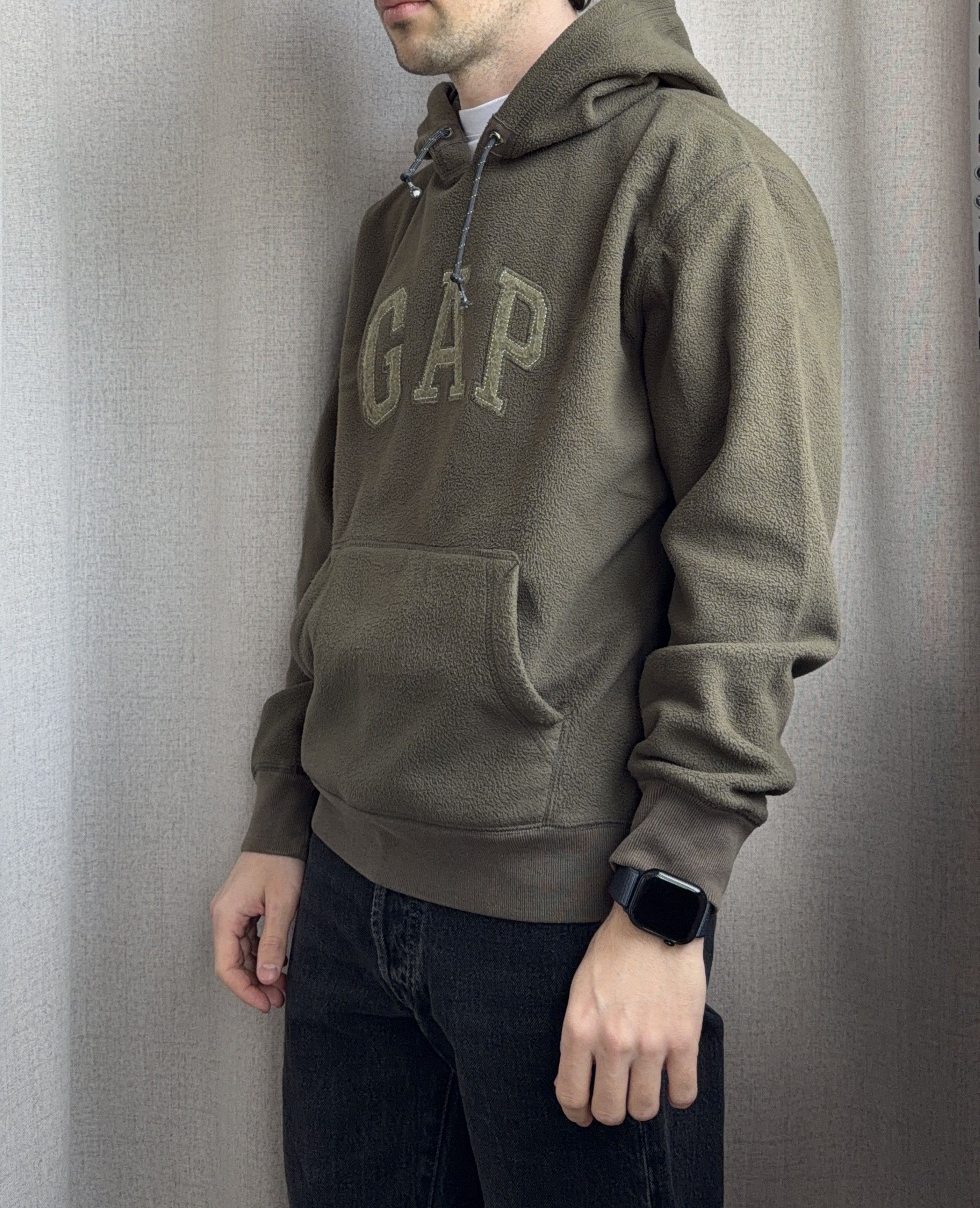 Gap Y2K GAP Front Logo Khaki Green Fleece Hoodie Size US S / EU 44-46 / 1 - 3 Thumbnail