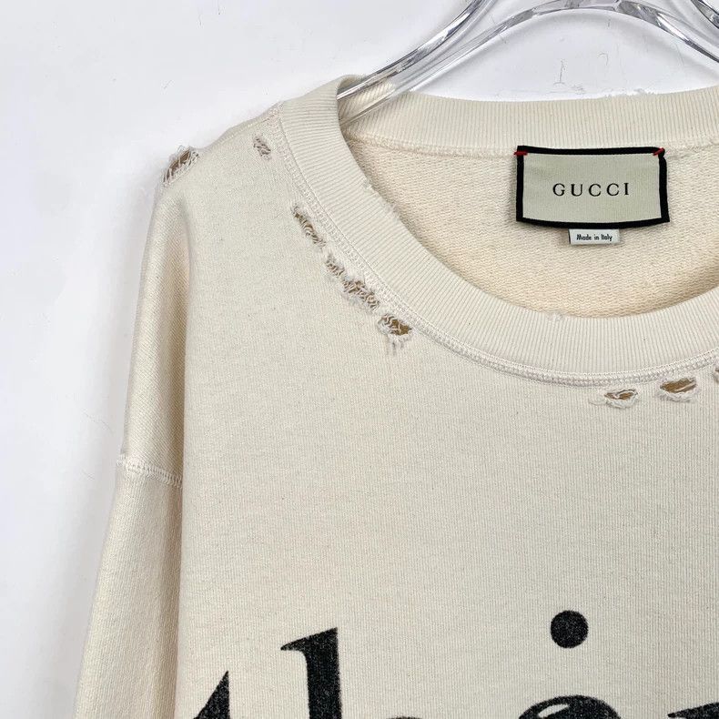 Gucci Gucci White Long Sleeve Sweatshirt with Print- Size US M / EU 48-50 / 2 - 3 Thumbnail