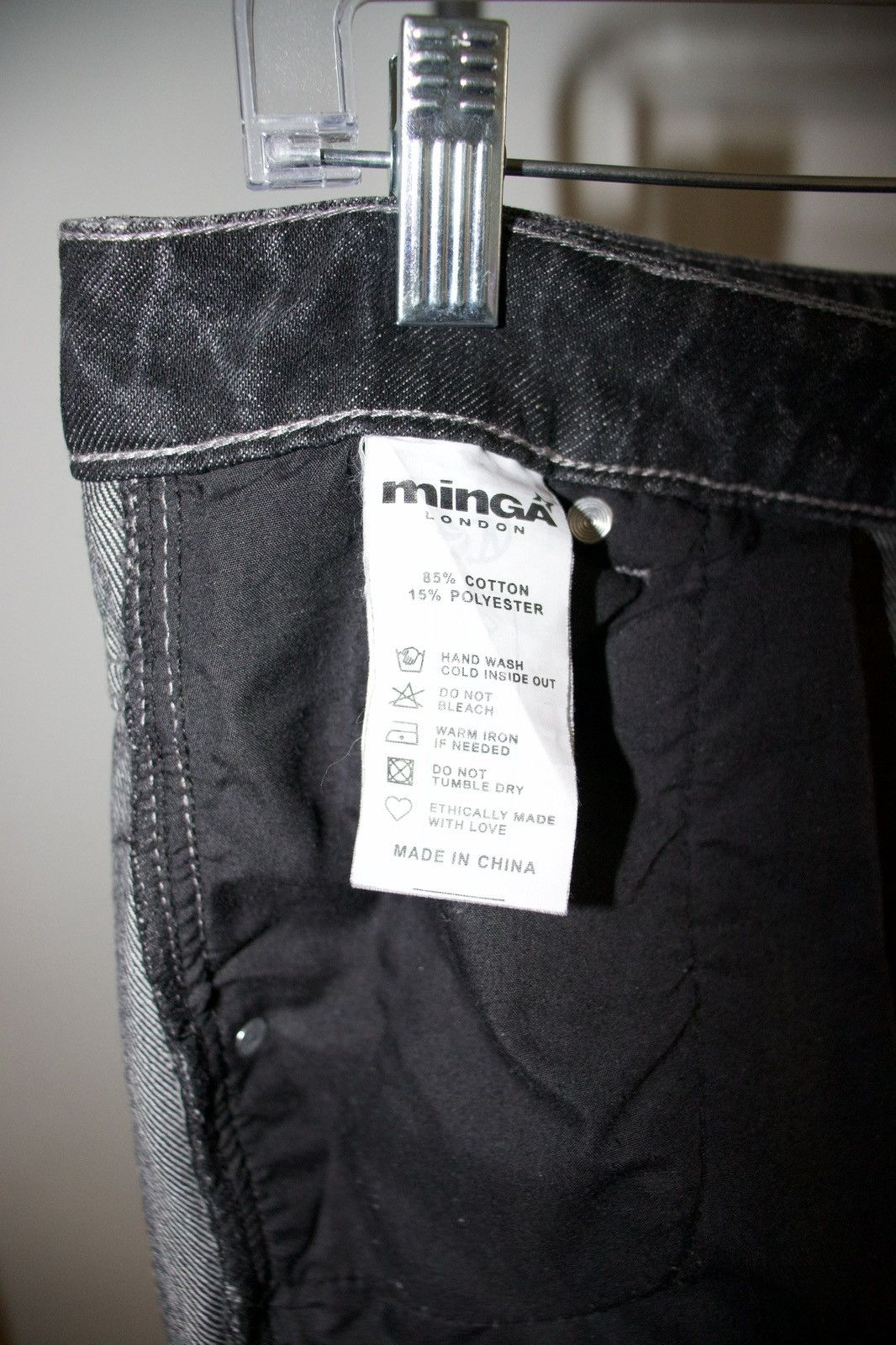 Japanese Brand MINGA LONDON CRUSH BLACK BAGGY FLARE JEANS Size US 28 / EU 44 - 7 Thumbnail