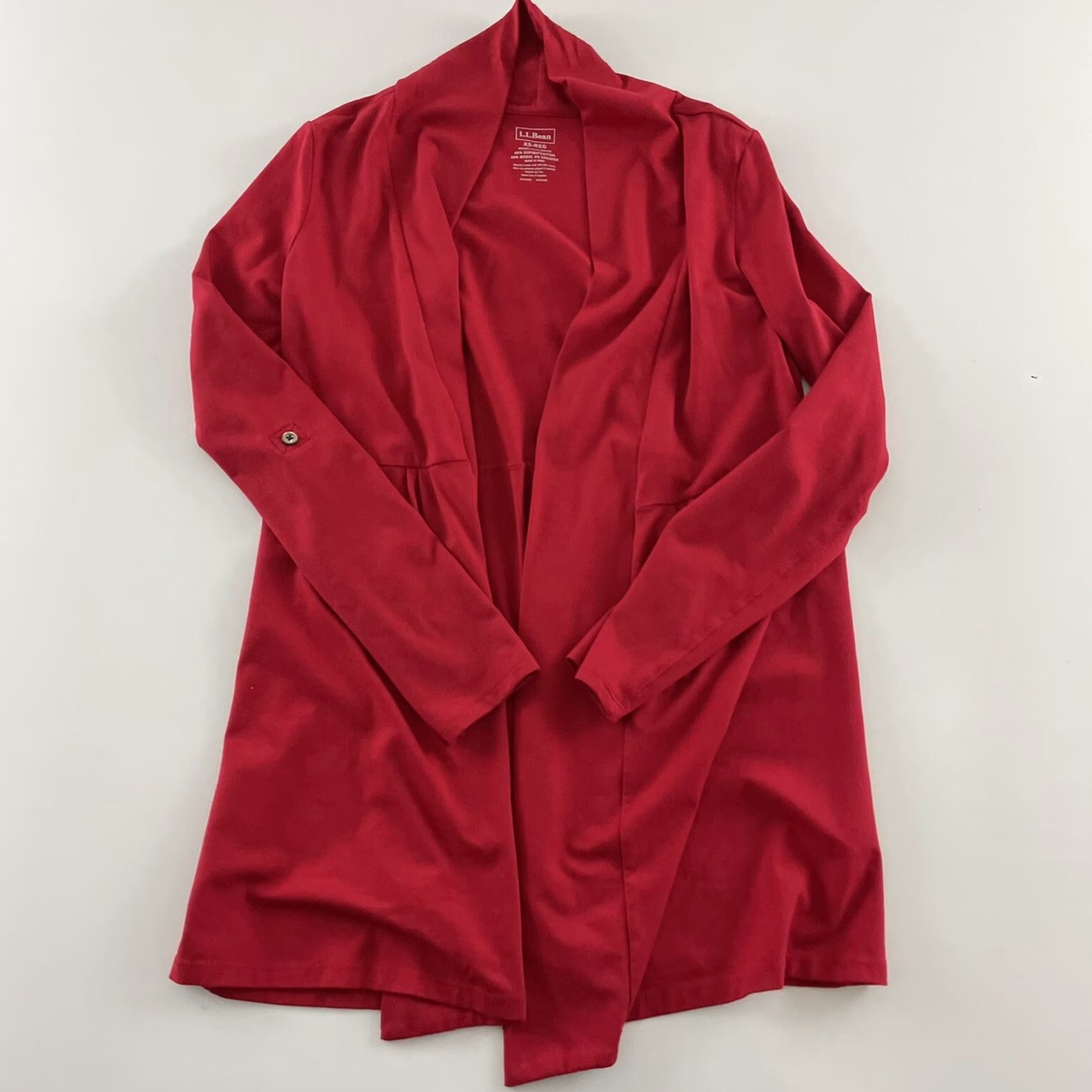 Vintage VINTAGE L.L. Bean Open Front Long Sleeve Shirt Women's XS Red Cotton Blend Open Front Blouse XS Womens Size XS / US 0-2 / IT 36-38 - 2 Thumbnail