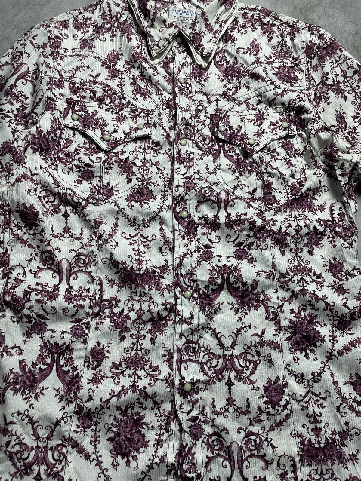 If Six Was Nine 2000’s NCFM - Floral Vkei Style Double Collar Button Shirt Size US M / EU 48-50 / 2 - 4 Thumbnail