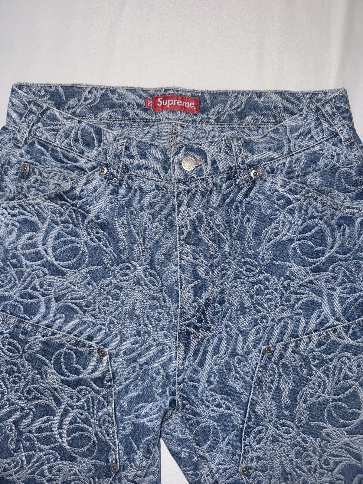 Supreme Script Jacquard Double Knee Pants
