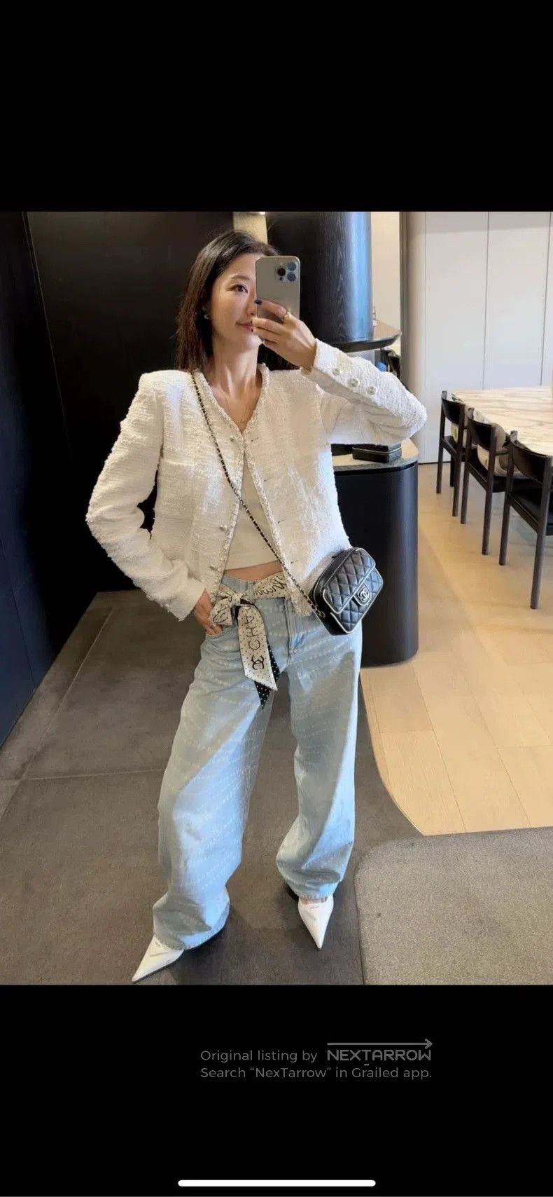 Chanel Chanel Light Blue Pearl Jeans for Sale. Size US 31 - 7 Thumbnail