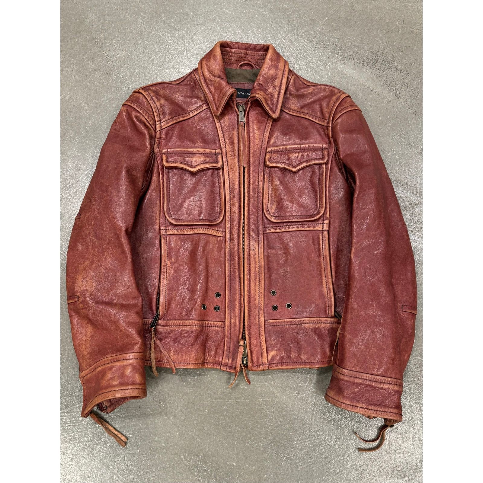 Dsquared2 A/W2004 Dsquared2 runway faded leather jacket Size US L / EU 52-54 / 3 - 1 Thumbnail
