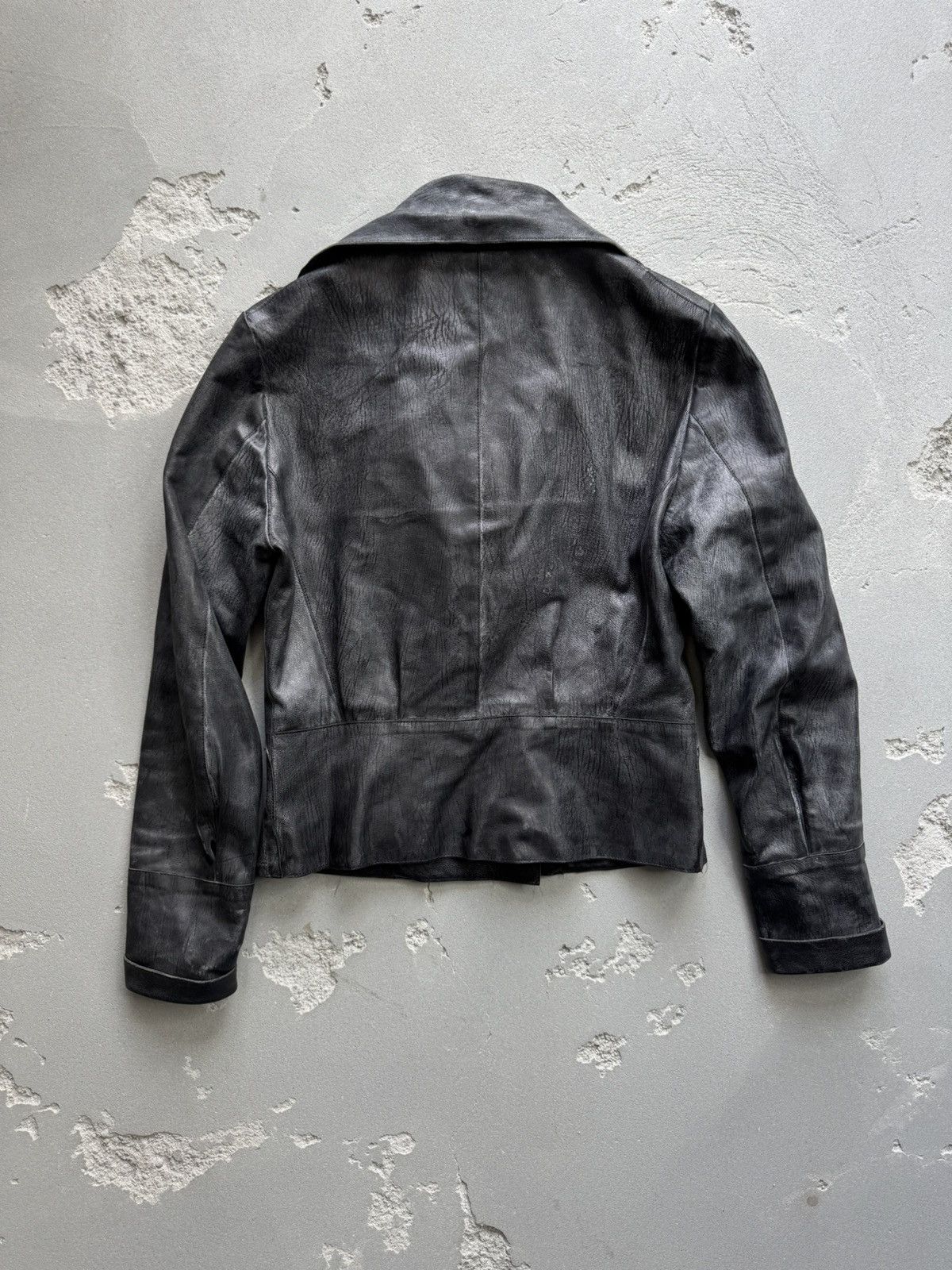 Costume National CoSTUME NATIONAL High Neck Leather Cropped Jacket Moto Size M / US 6-8 / IT 42-44 - 2 Thumbnail
