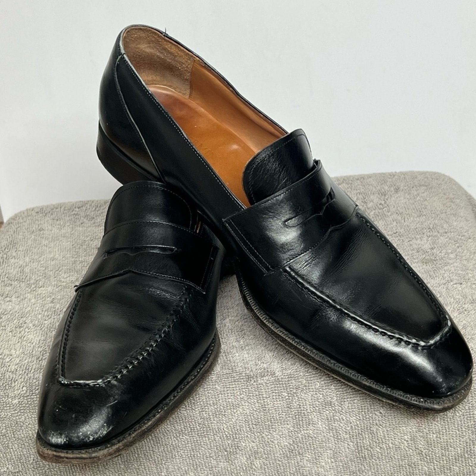 Meermin MEERMIN MENS Black Antique Calf Men’s Loafers 10 Goodyear Size US 10 / EU 43 - 4 Thumbnail