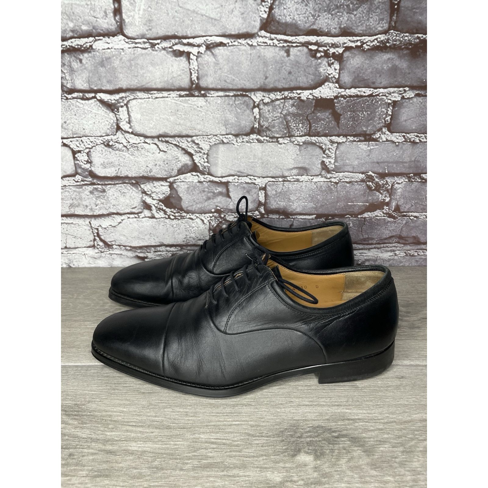 Magnanni Magnanni Black Leather Cap Toe Lace Up Oxfords Dress Shoes M Size US 10 / EU 43 - 15 Thumbnail