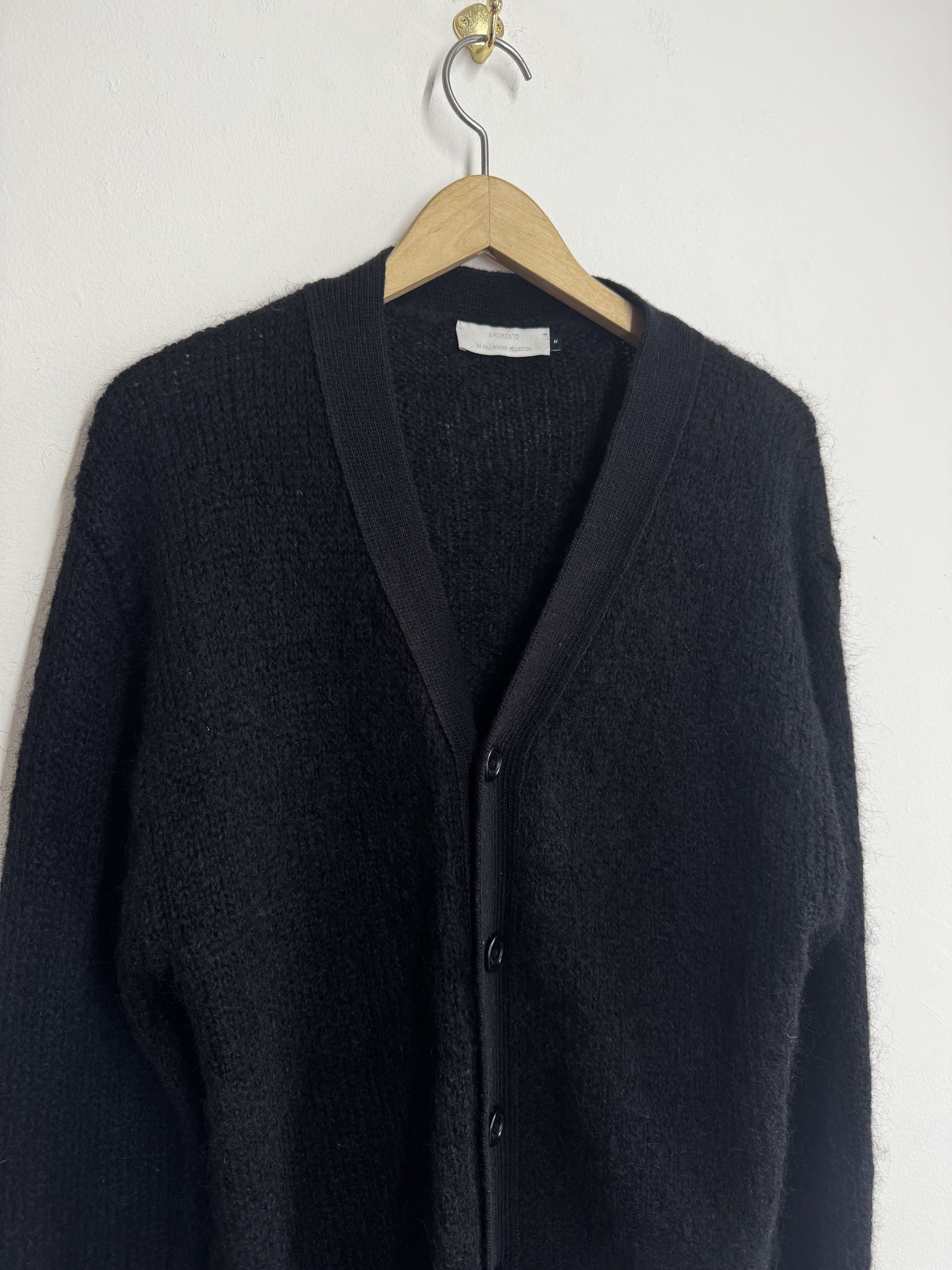 AMOMENTO Amomento Kid Mohair V-Neck Cardigan FW24 Black M Size US M / EU 48-50 / 2 - 2 Thumbnail