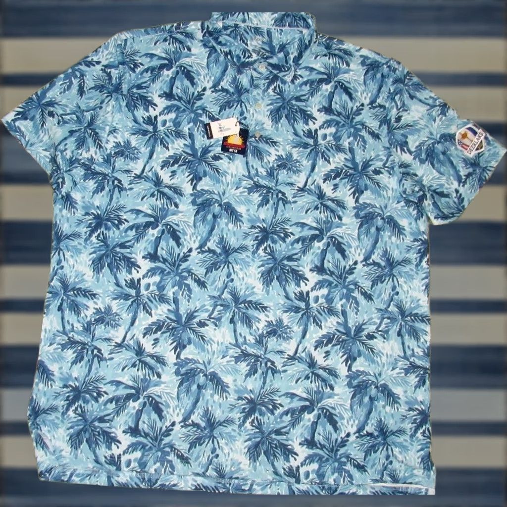 johnnie-O JOHNNIE O Blue Short Sleeve Ryder Cup Polo Shirt XXL Men NWT Size US XXL / EU 58 / 5 - 1 Thumbnail