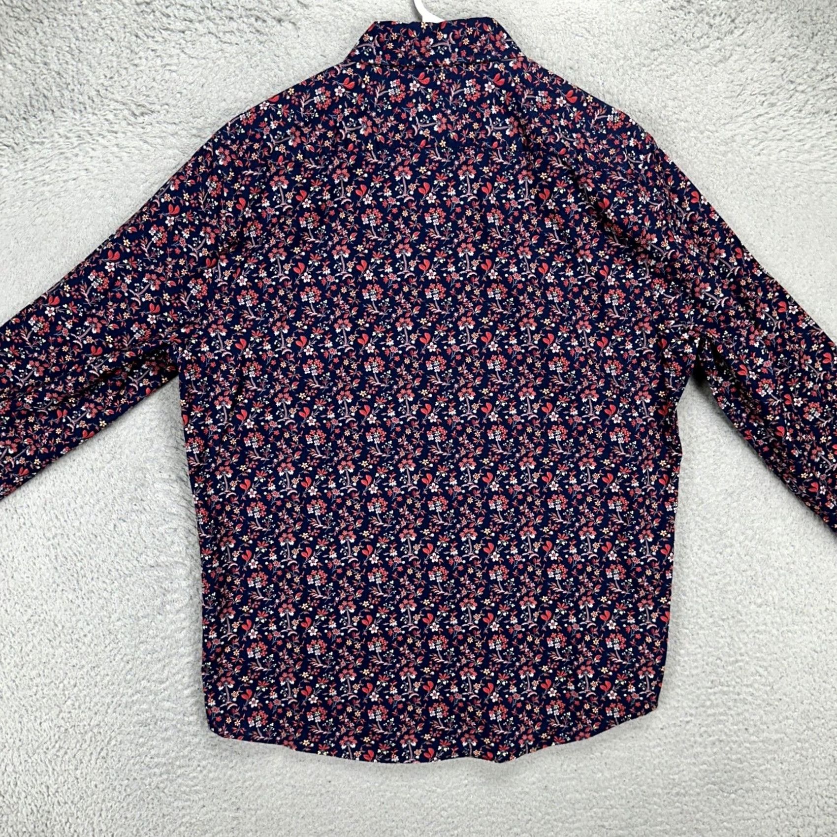 Express Express Button-Up Shirt Mens Medium Navy Blue Red Floral Short Sleeve NEW Size US M / EU 48-50 / 2 - 4 Thumbnail