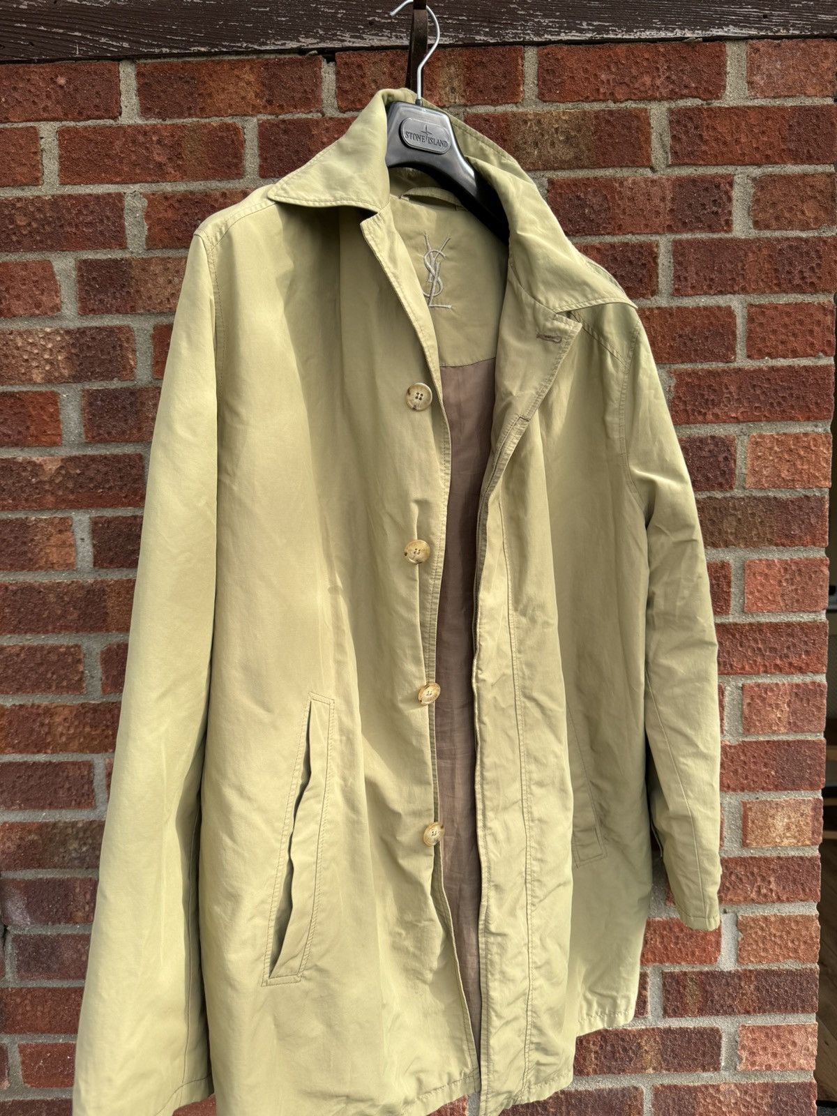 image of Vintage x YVES Saint Laurent Trench in Beige, Women's (Size 2XL)