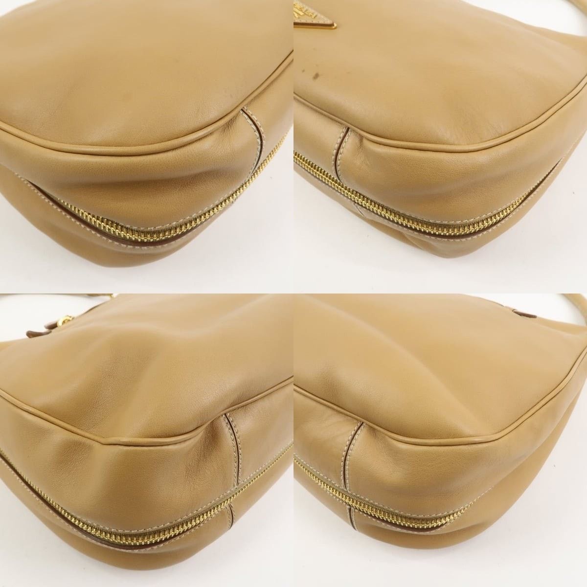 Prada Prada Leather Shoulder Bag Tan Size ONE SIZE - 5 Thumbnail