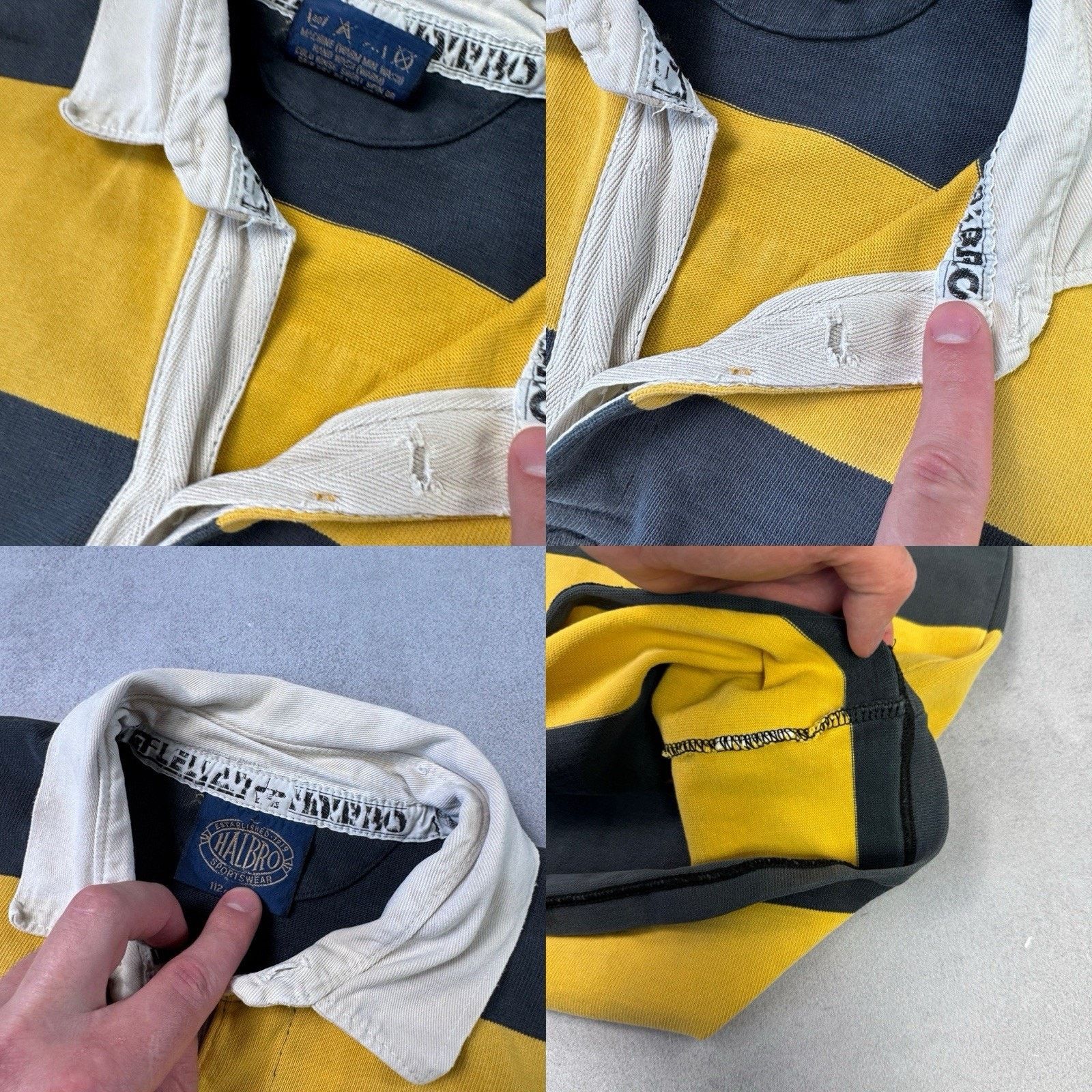 Vintage Vintage 90s Halbro Rugby Jersey Striped #9 Men Size 112cm Size US L / EU 52-54 / 3 - 24 Thumbnail