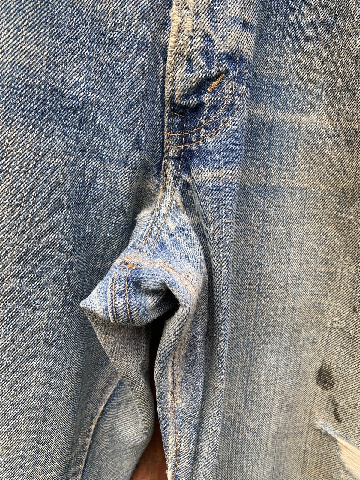 Levi's Vintage Clothing W33x30.5 Vintage levi's 505 redline big E distress repaired Size US 33 - 5 Thumbnail