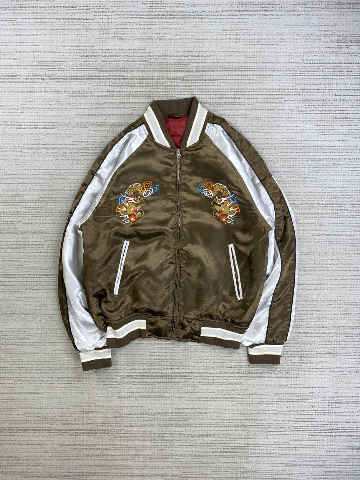 Japanese Brand Vintage ThirdRow Japan Dragon Embroidery Sukajan Jacket #EB5 Size US M / EU 48-50 / 2 - 2 Thumbnail