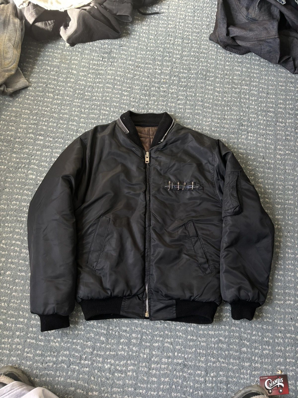 Japanese Brand × Vintage Crazy ERD style vintage bomber jacket with hard wear Size US M / EU 48-50 / 2 - 2 Thumbnail