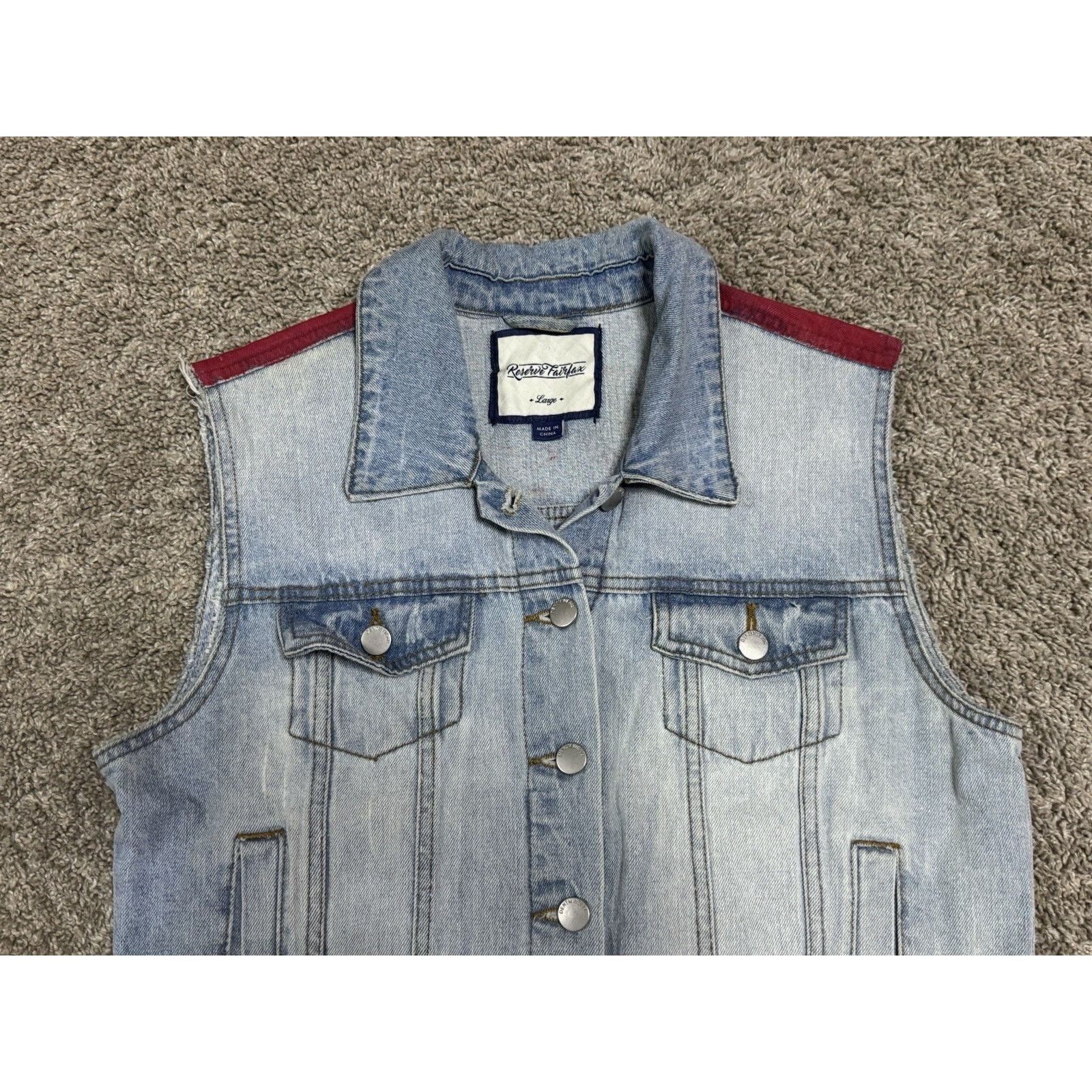 Other LA HERMOSA Upcycled Hand Painted Denim Vest Floral Art L Size L / US 10 / IT 46 - 5 Thumbnail