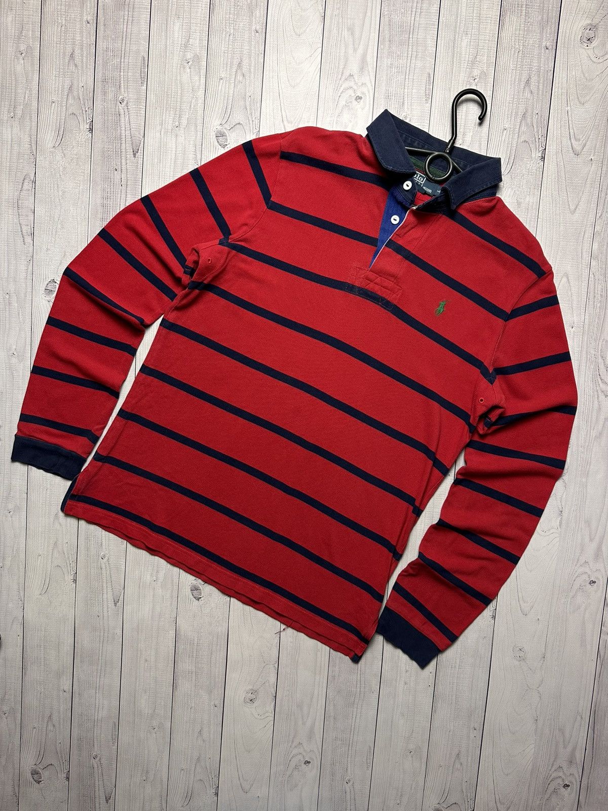 Polo Ralph Lauren × Vintage Vintage polo Ralph Lauren rugby jersey striped red size L Size US L / EU 52-54 / 3 - 1 Thumbnail