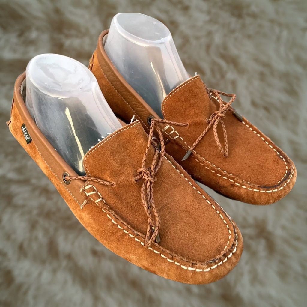 Gh Bass Men House Shoes Size 8 Brown Leather Moccasins Slippers Mens, Men's