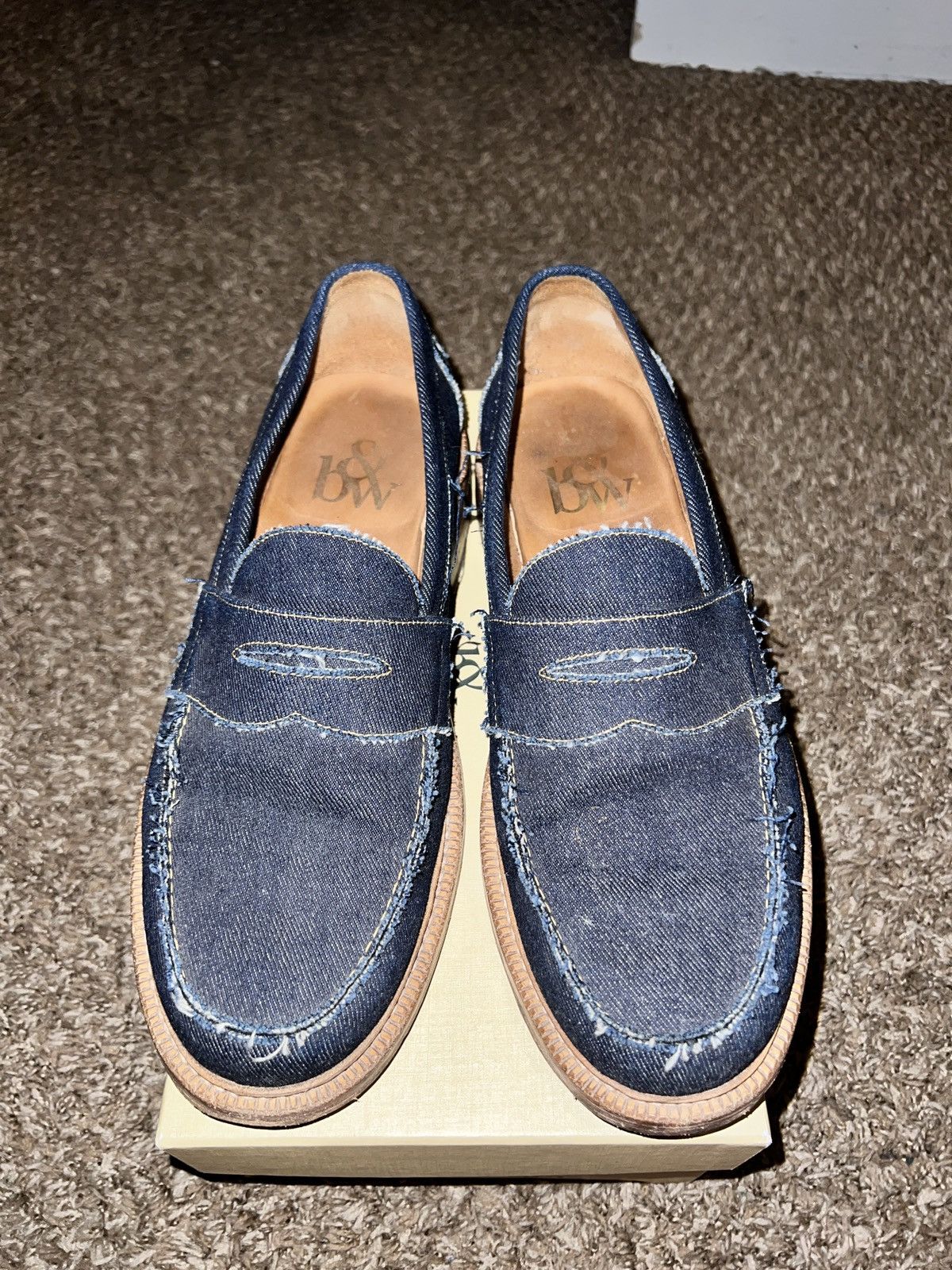 image of Blackstock Weber Raw Denim B&w Loafers in Indigo Denim, Men's (Size 11)