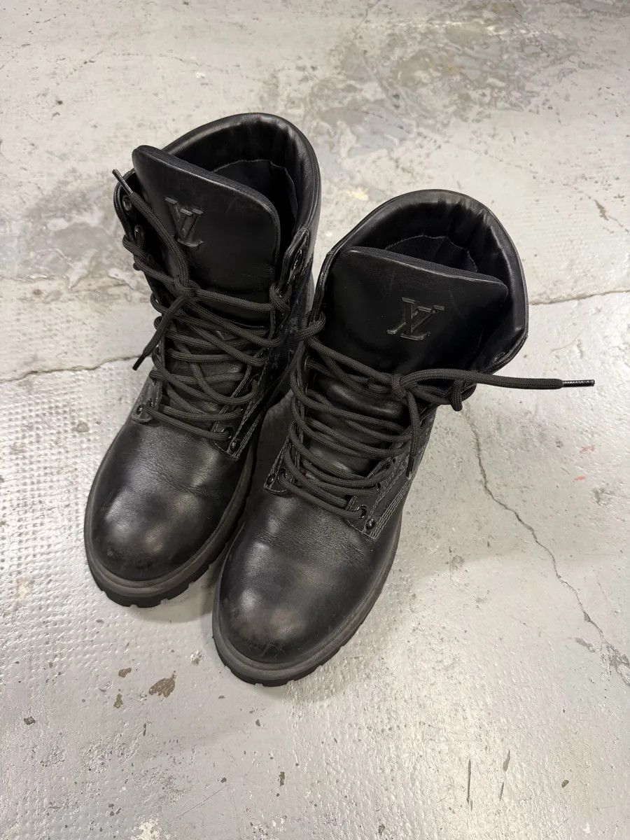 Louis Vuitton Louis Vuitton Black Leather Ranger Combat Boots Size US 10.5 / EU 43-44 - 3 Thumbnail