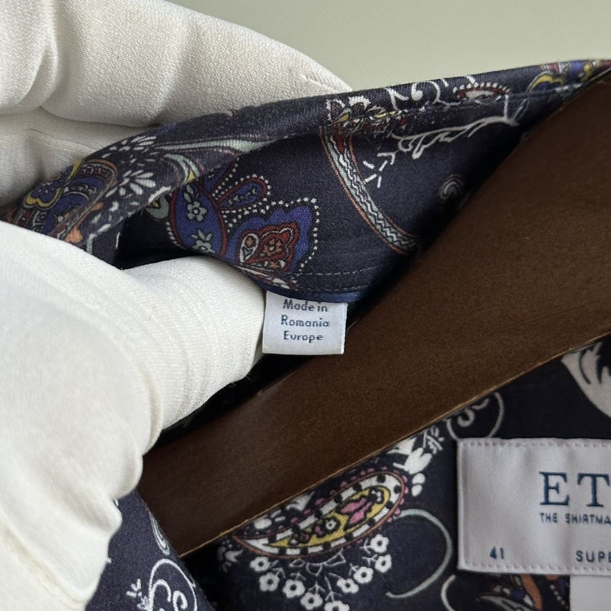 Eton Eton Paisley Print Super Slim Shirt Size L Size US L / EU 52-54 / 3 - 15 Thumbnail
