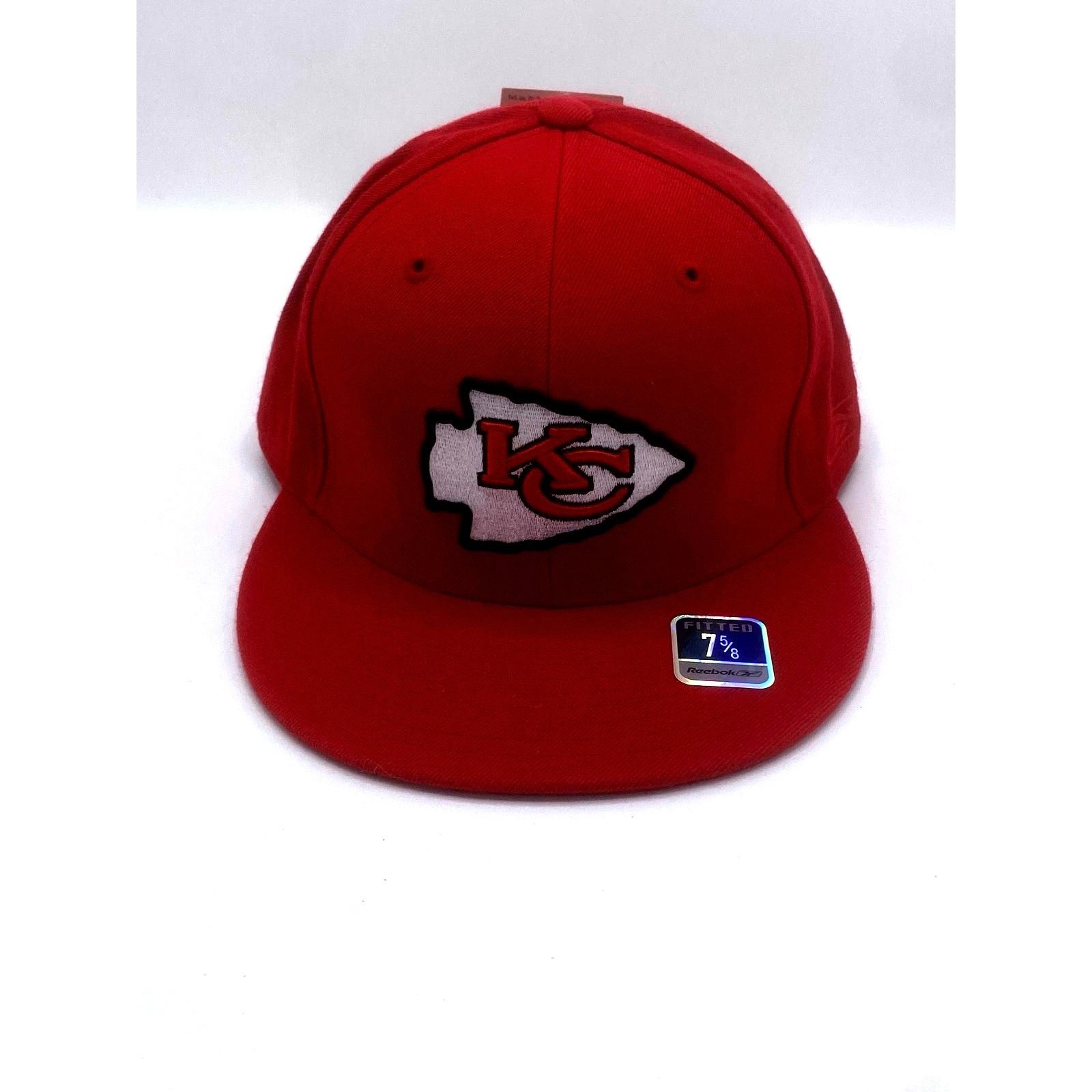 Reebok Vtg Reebok x NFL KC Chiefs Fitted Hat 7 5/8 NWT Y2K Deadstoc Size ONE SIZE - 1 Thumbnail