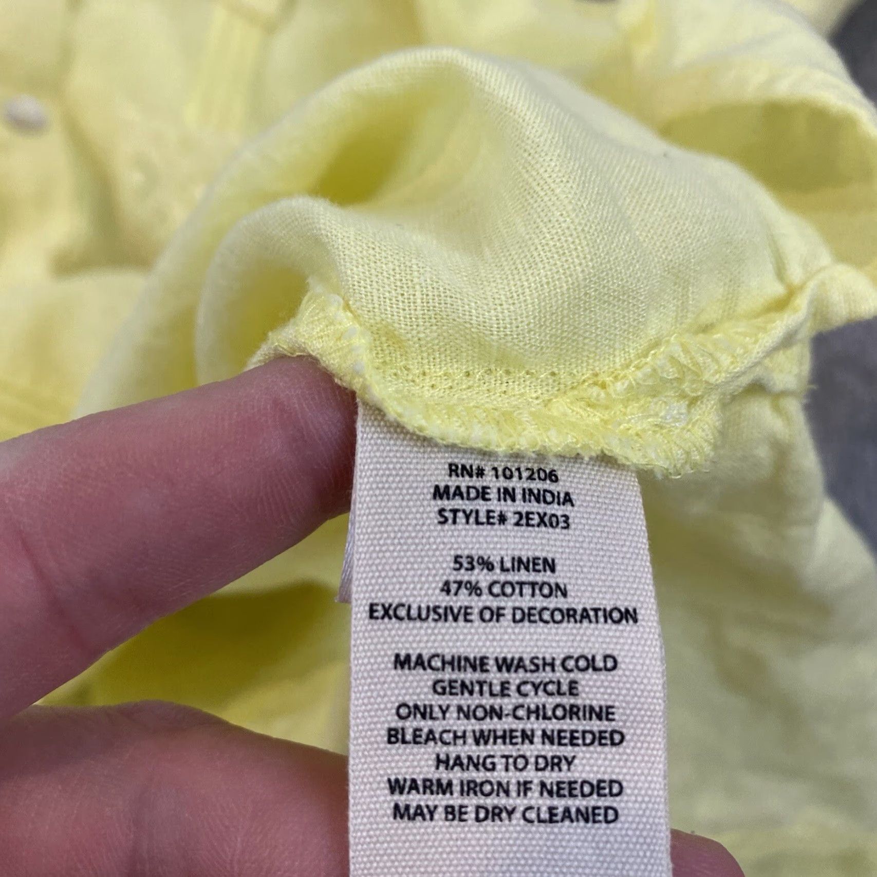 Soft Surroundings SOFT SURROUNDINGS Shirt Womens Small Yellow Surfspray Tunic Top Floral Roll Tab Sleeve Button-Up Size S / US 4 / IT 40 - 7 Thumbnail