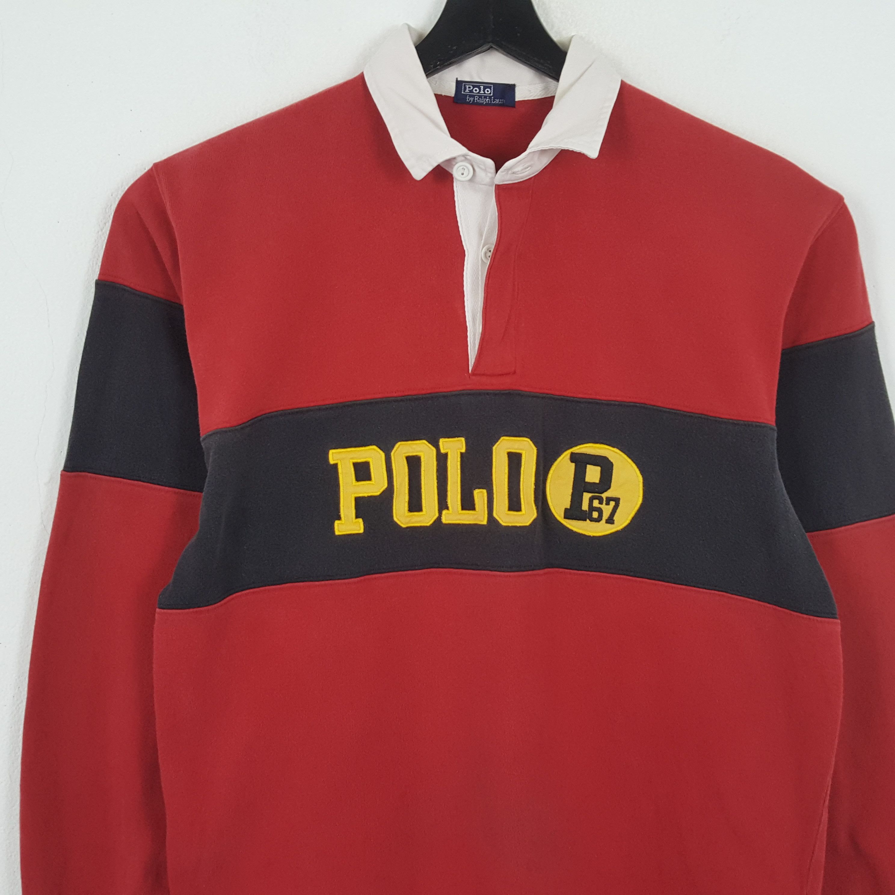 Polo Ralph Lauren × Vintage POLO by RALPH LAUREN Rare Design Rugby Polos Style Size US XL / EU 56 / 4 - 2 Thumbnail