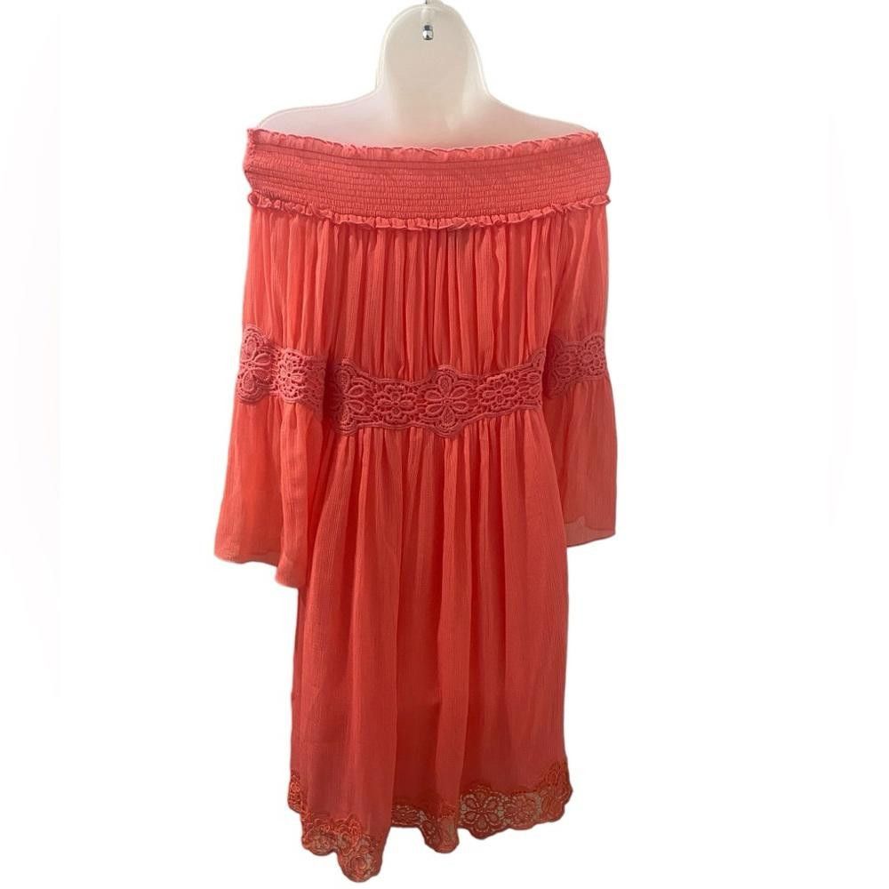 Designer Adrianna Papell Spirited Away Coral Dress Size S / US 4 / IT 40 - 8 Thumbnail