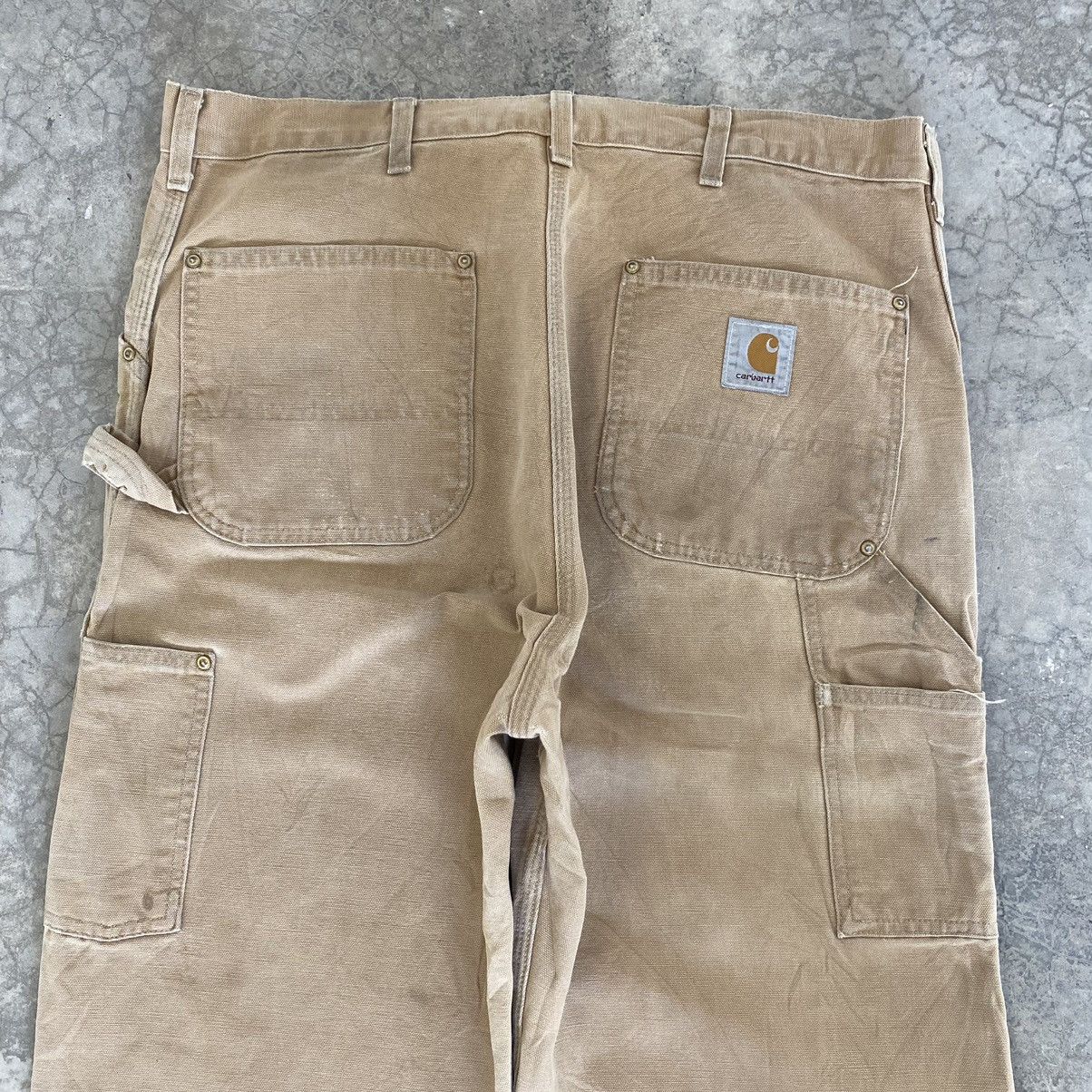 Carhartt VTG Carhartt Double Knee Faded Tan Dirty Carpenter Pants Size US 36 / EU 52 - 16 Thumbnail