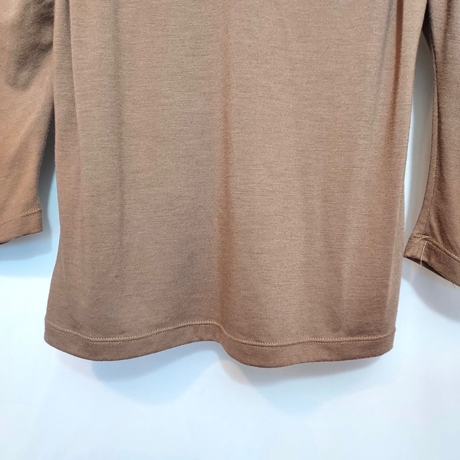 H&M H&M Clothes Neutral Brown Off Shoulder Draped Blouse Top Size M / US 6-8 / IT 42-44 - 2 Thumbnail