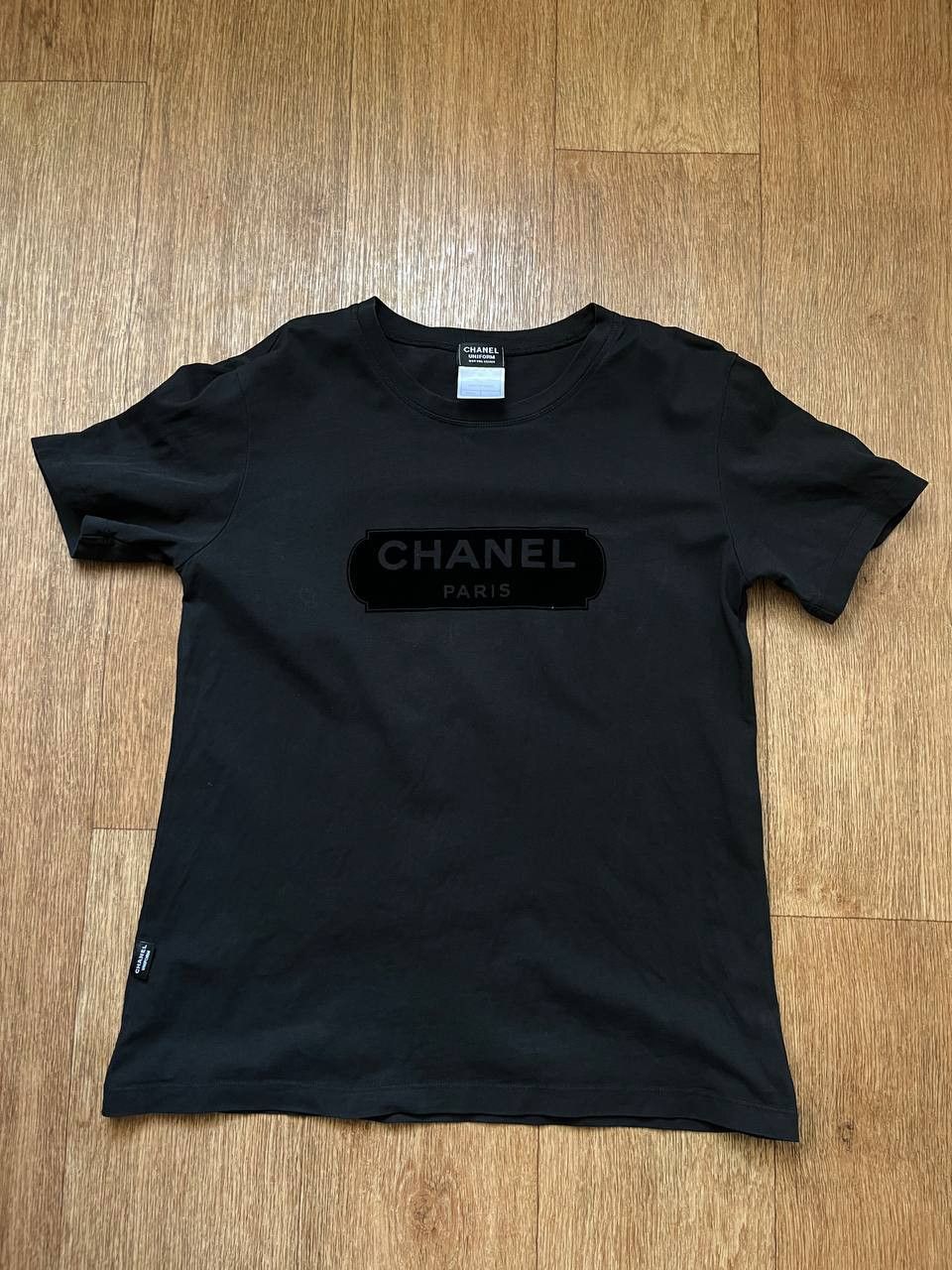 Chanel uniform t-shirt velour logo authentic