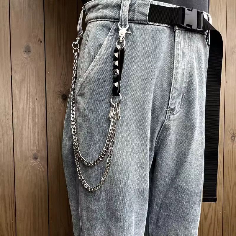 Vintage KeyChain Jean Biker Wallet Belts Chain Skull Charm Leather Size ONE SIZE - 2 Thumbnail