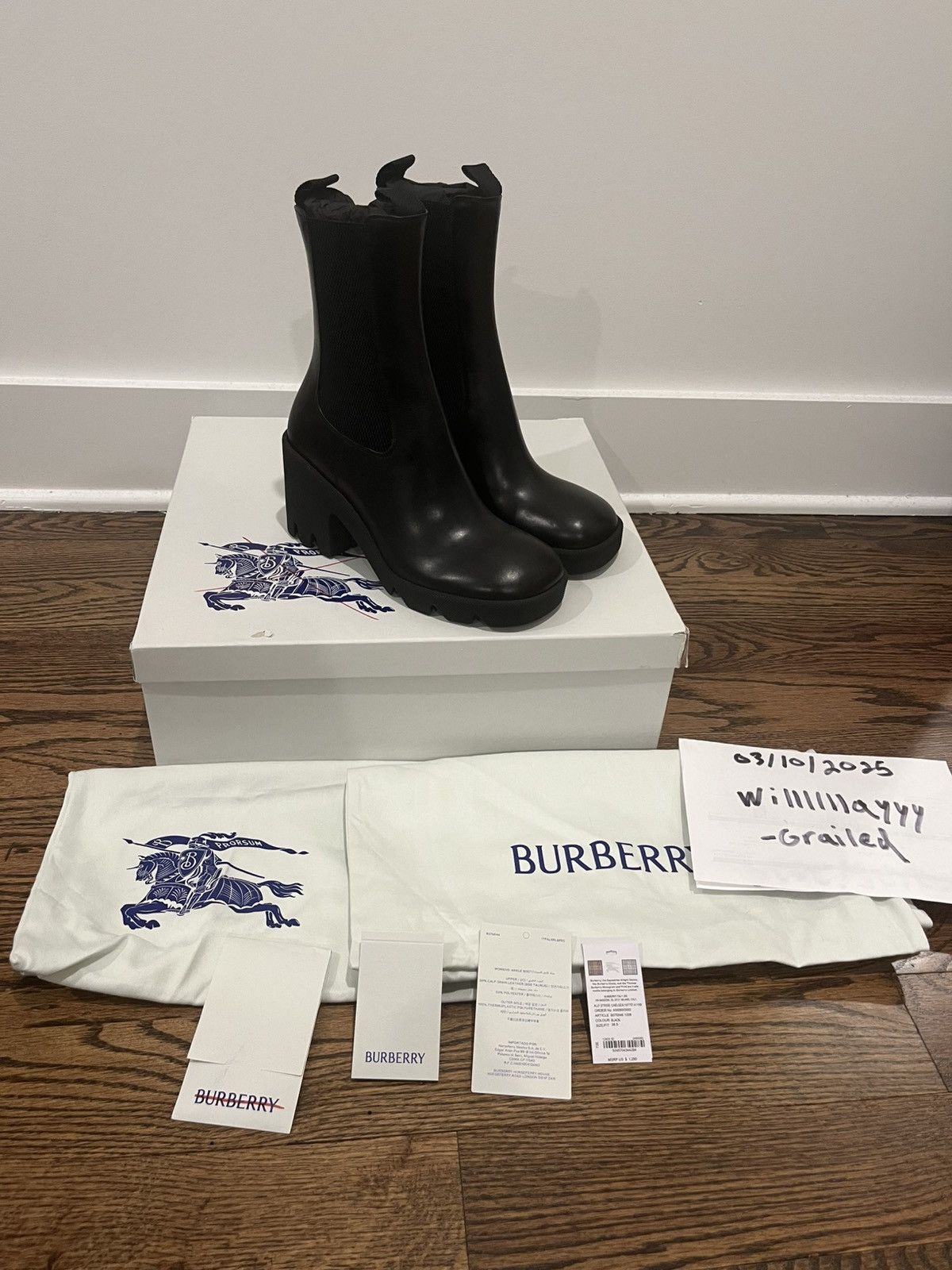 Burberry Burberry Leather Stride Chelsea Boots Size US 8.5 / IT 38.5 - 7 Thumbnail