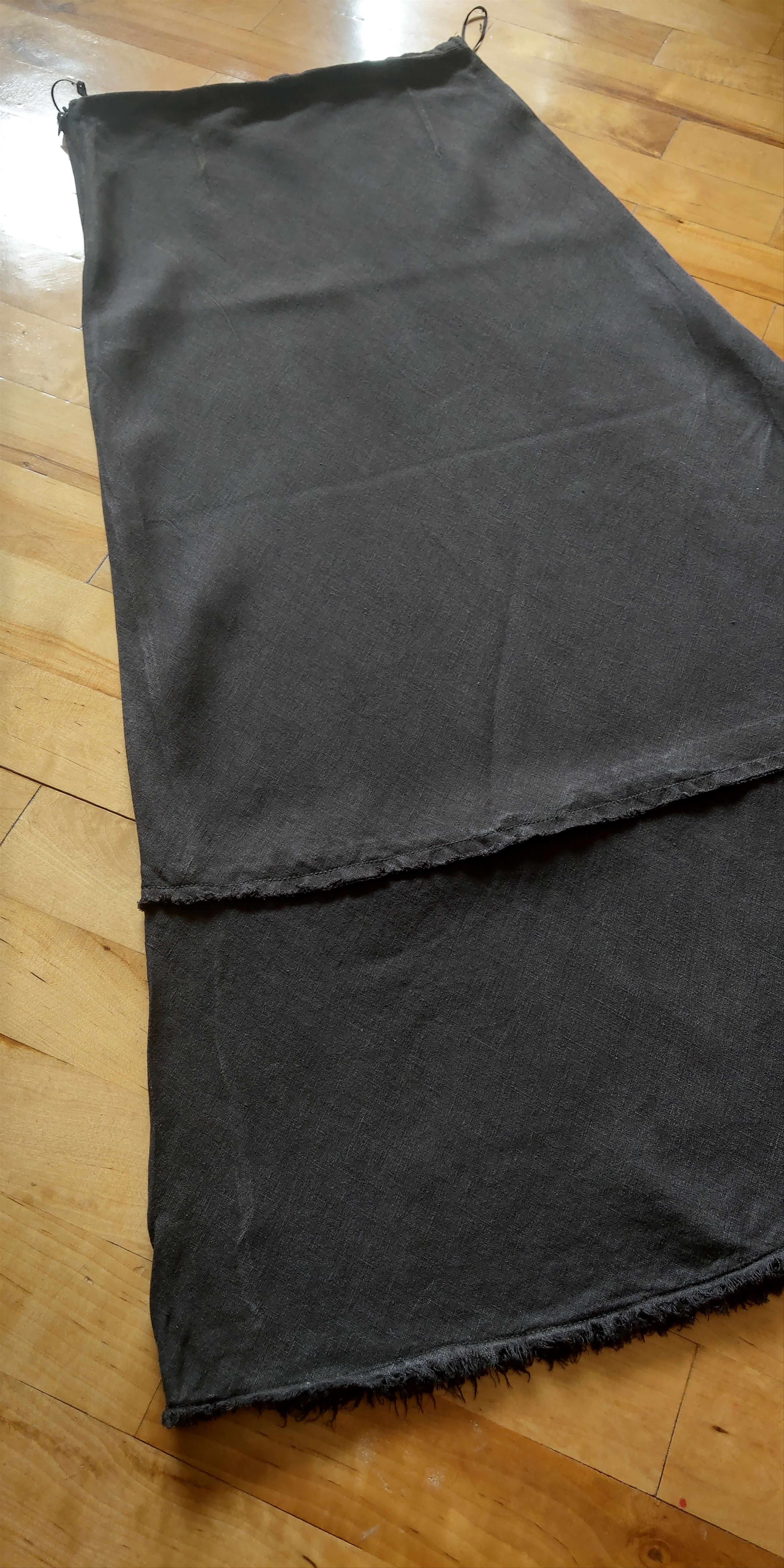 Vintage 100% Linen Skirt Vintage Darkfashion Noir Goth Grunge Witch Size 26" / US 2 / IT 38 - 9 Thumbnail