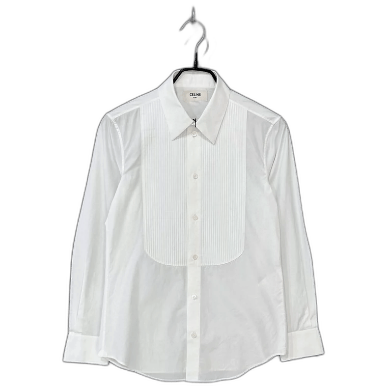 Celine Celine White Long Sleeve Collared Shirt Size S / US 4 / IT 40 - 1 Thumbnail