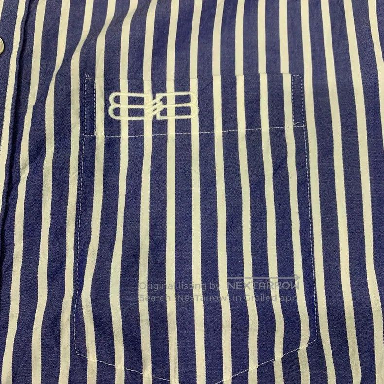 Balenciaga Balenciaga size 37 Blue Striped Buckle Embroidered Fake Tw Size US S / EU 44-46 / 1 - 8 Thumbnail