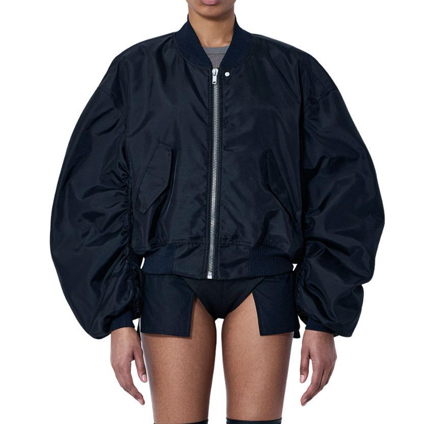 Rick Owens RICK OWENS Oversized Black Bomber Jacket New & Authentic (Wo Size S / US 4 / IT 40 - 1 Preview